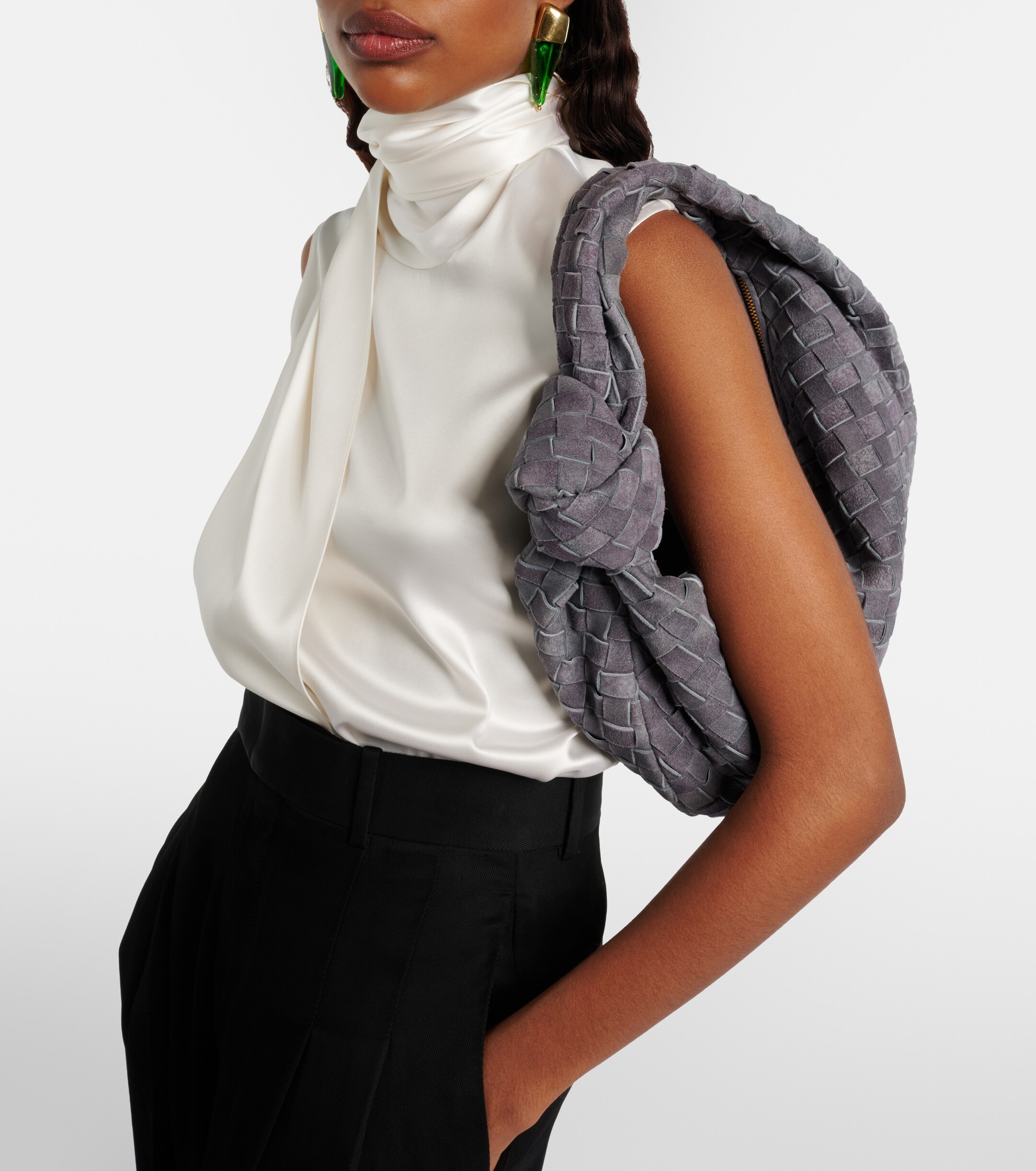 Bottega Veneta Jodie Intrecciato Medium suede tote bag