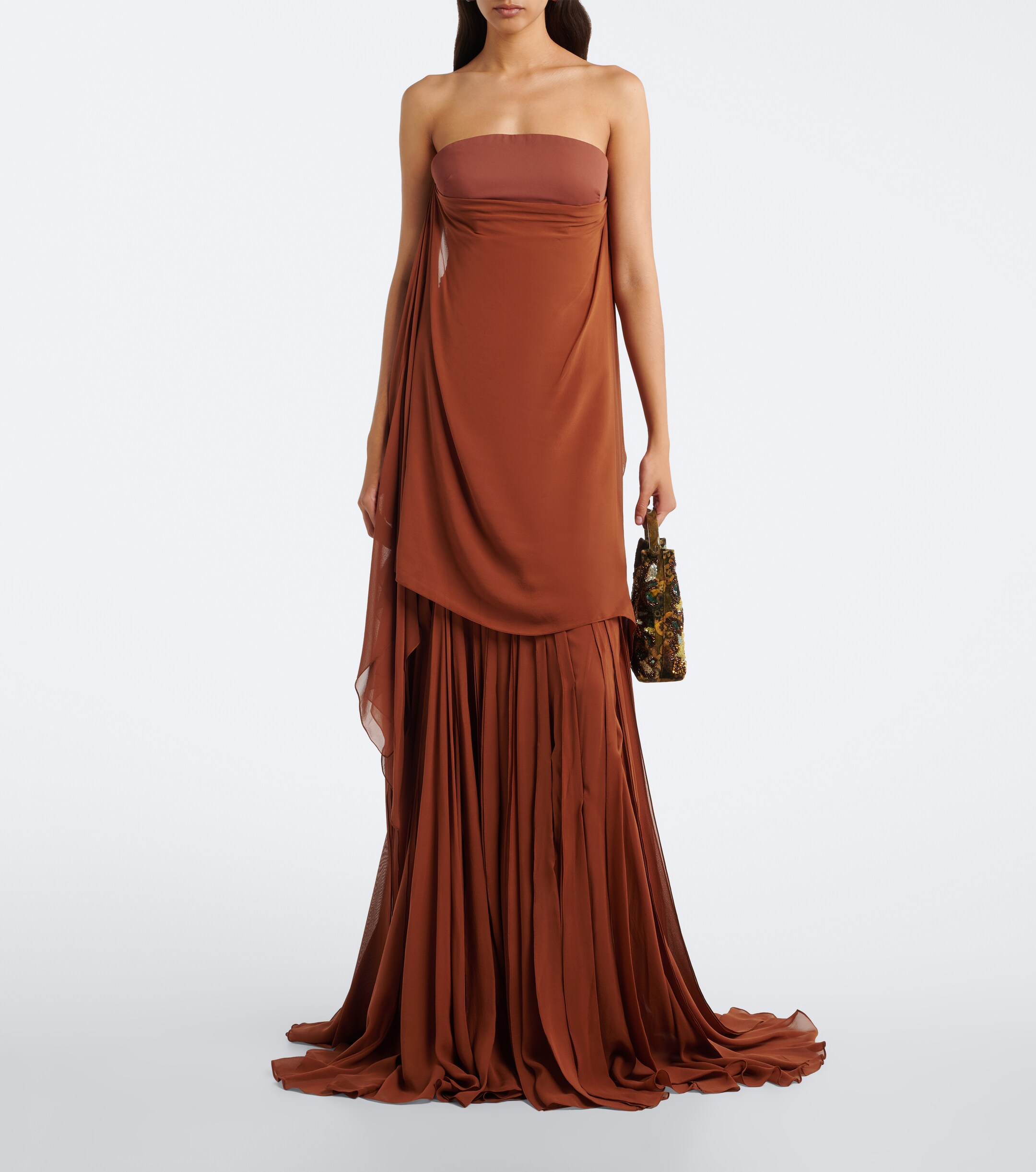 MARMAR HALIM Marmar Halim Draped georgette bustier gown