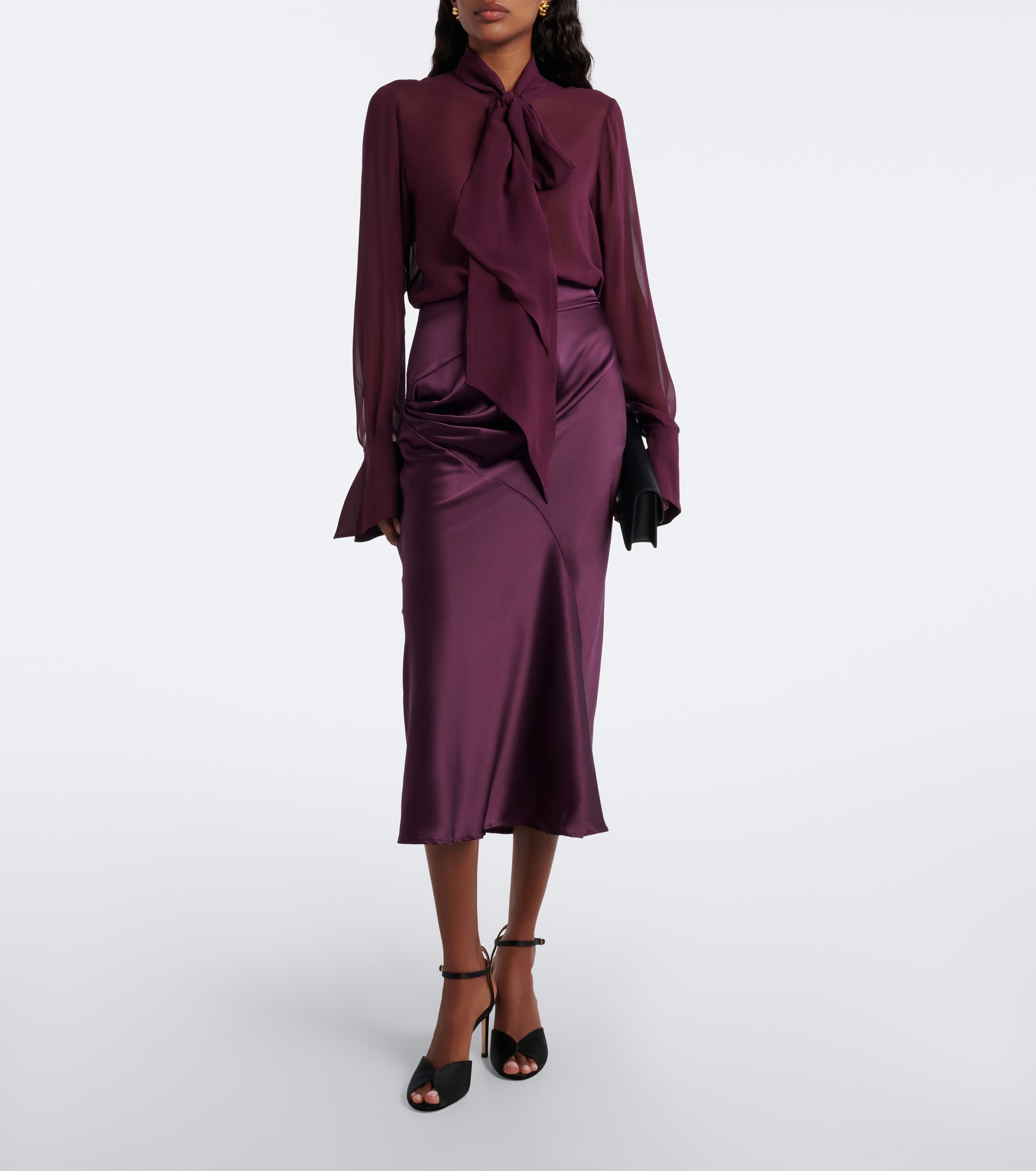 Nina Ricci Nina Ricci Silk-blend midi skirt