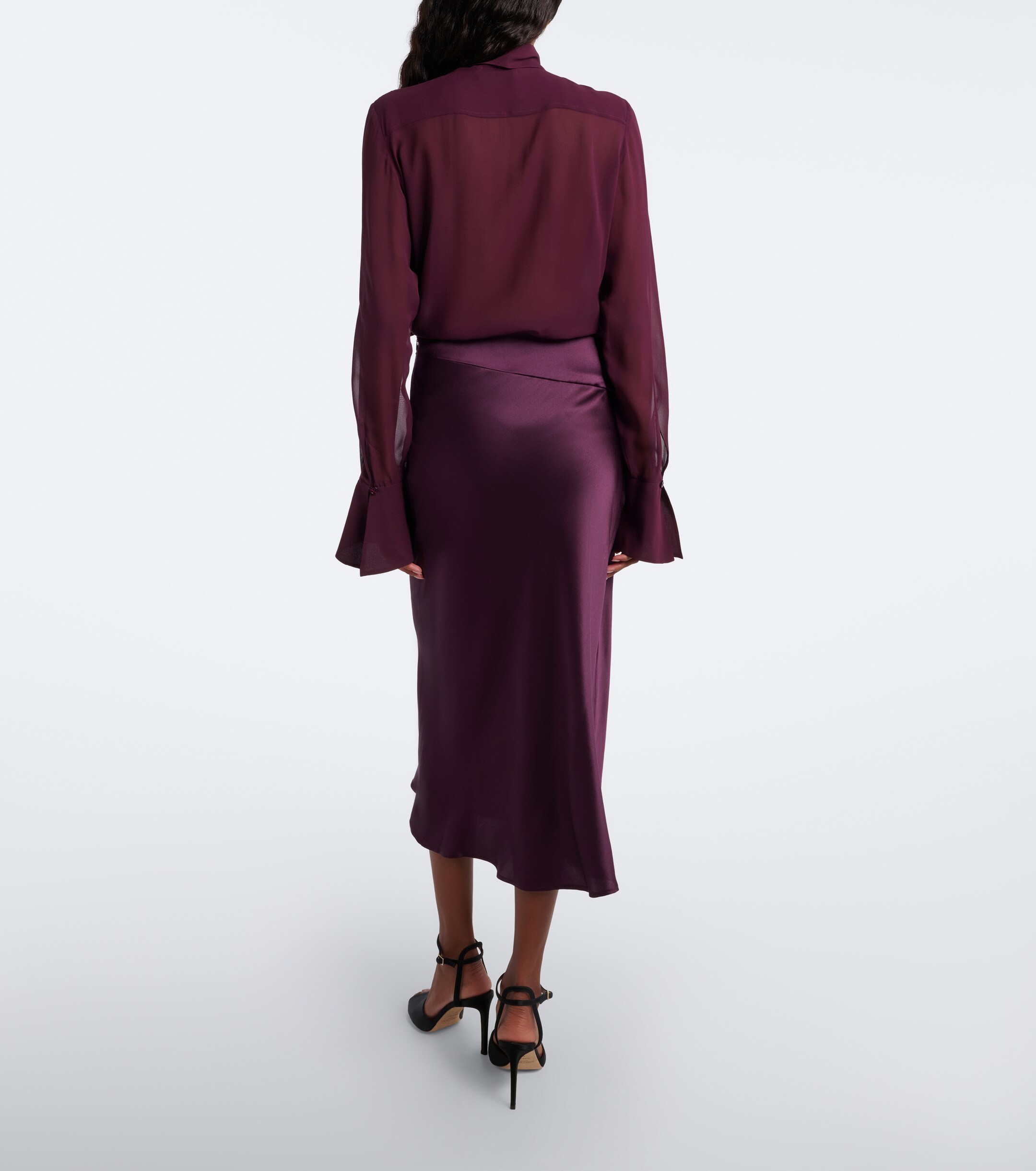 Nina Ricci Nina Ricci Silk-blend midi skirt