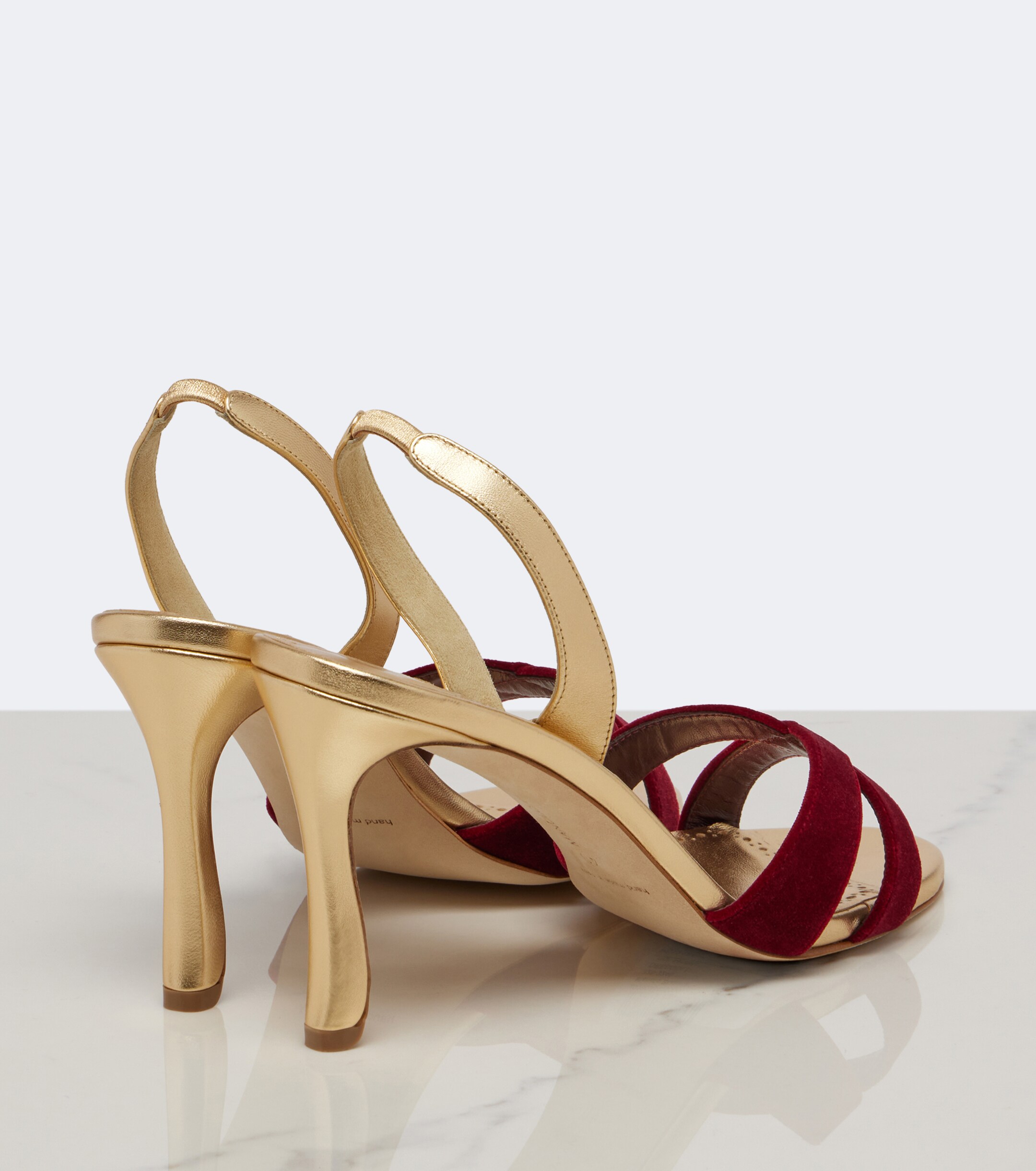 MANOLO BLAHNIK Manolo Blahnik Callydra velvet-trimmed leather sandals