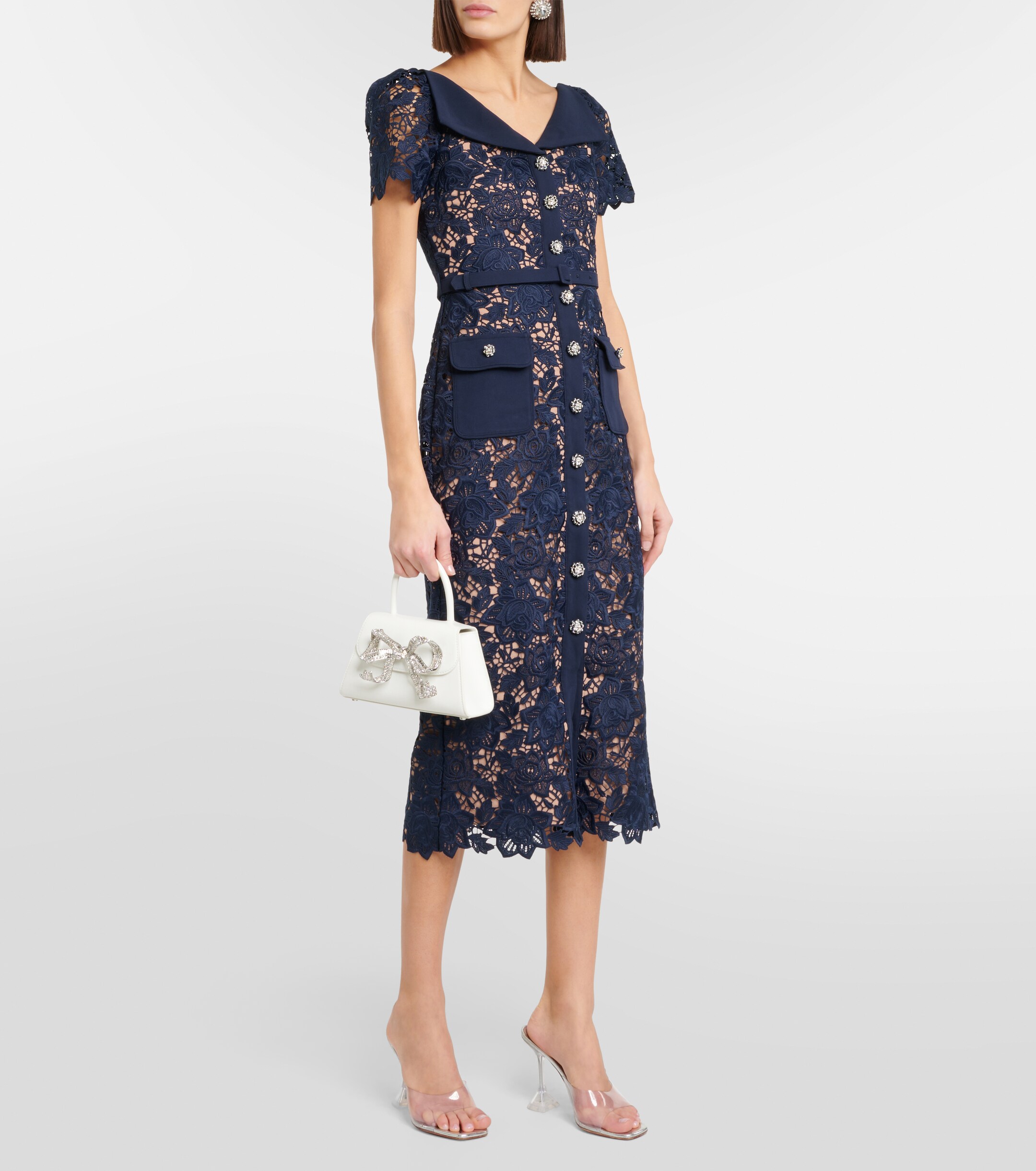 self-portrait Lace midi dress