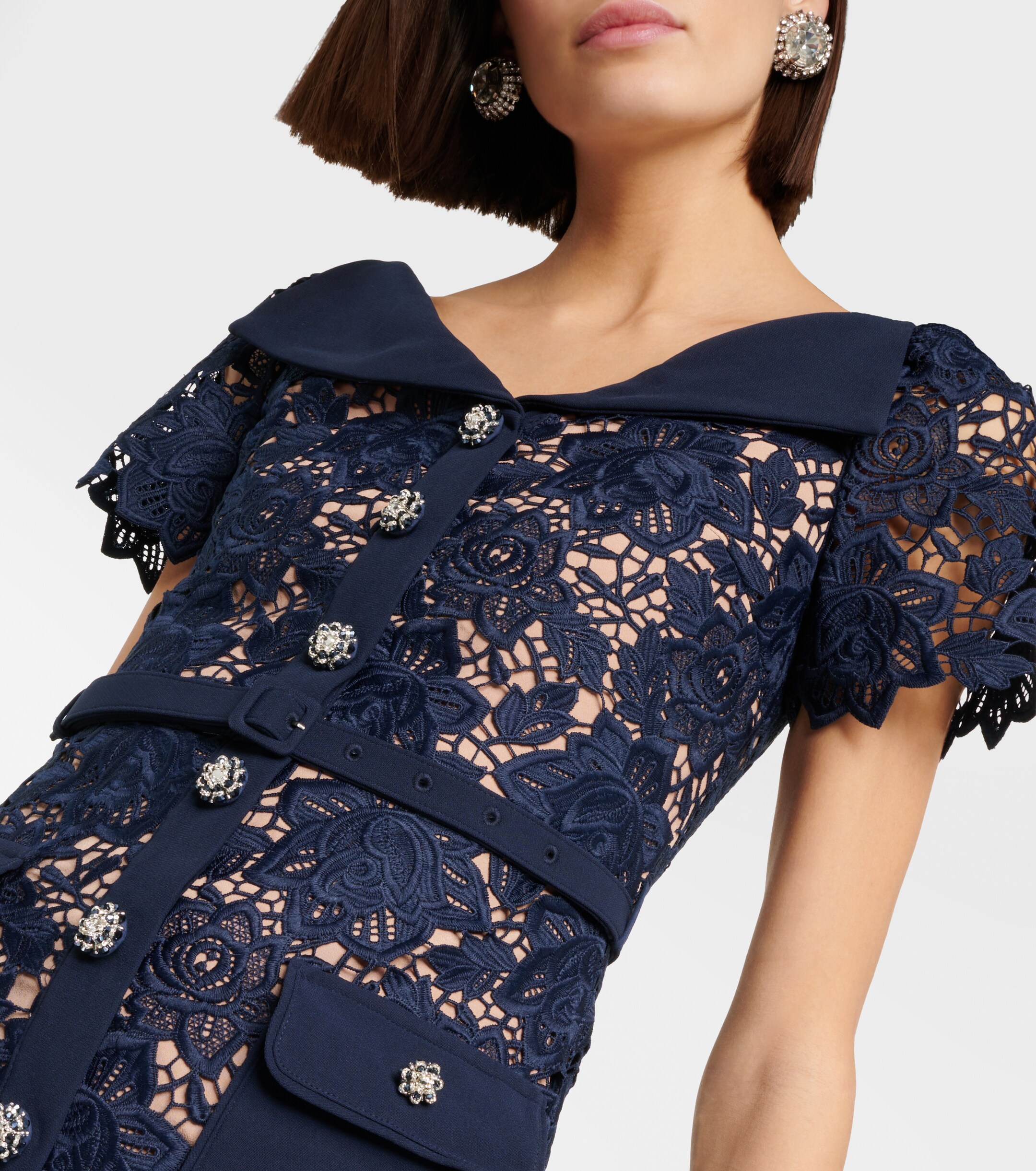 self-portrait Lace midi dress
