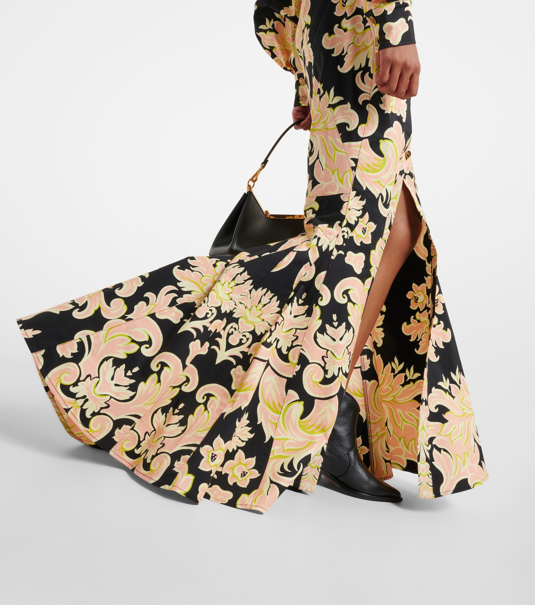Etro Printed cotton-blend maxi shirt dress