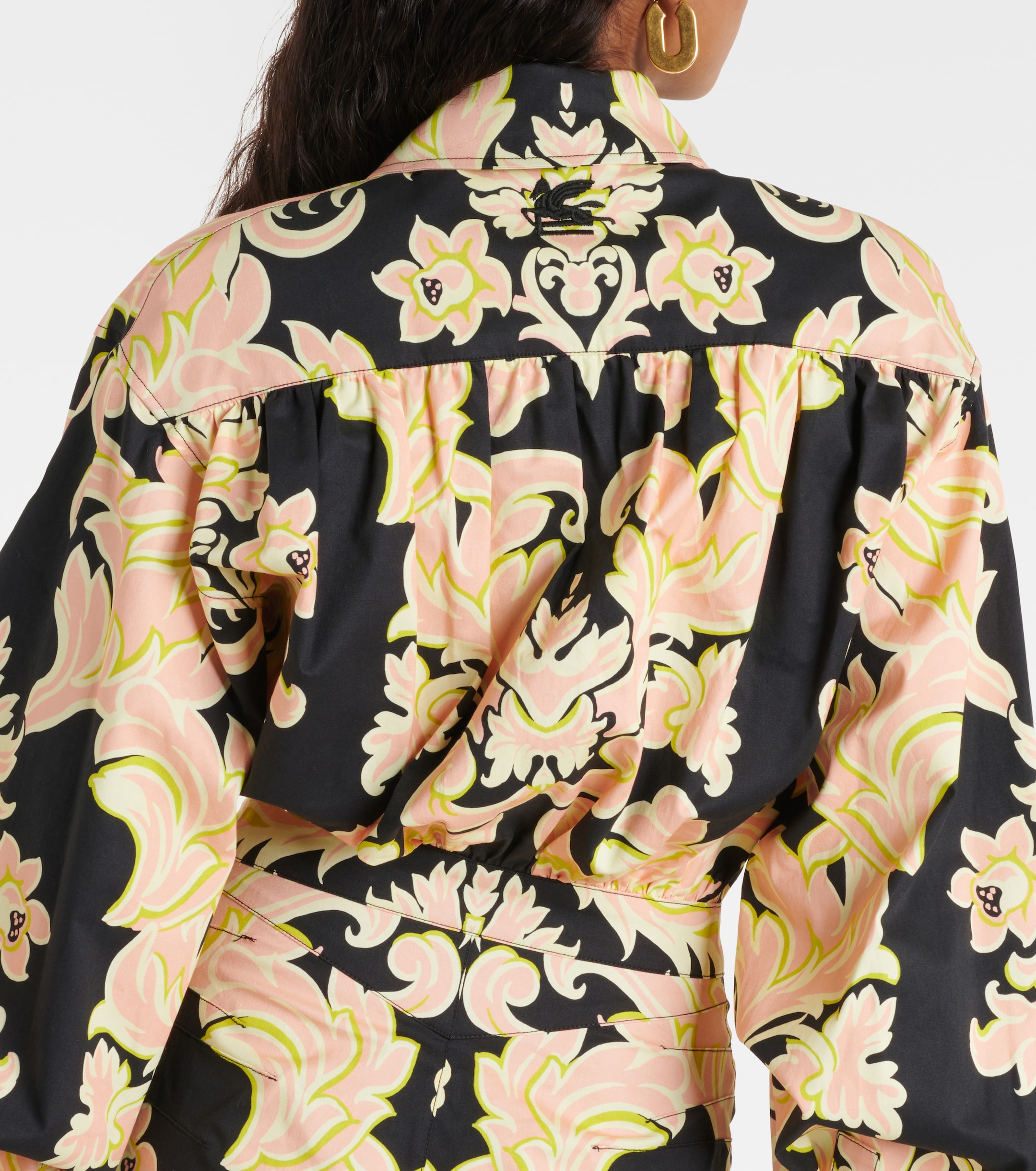 Etro Printed cotton-blend maxi shirt dress