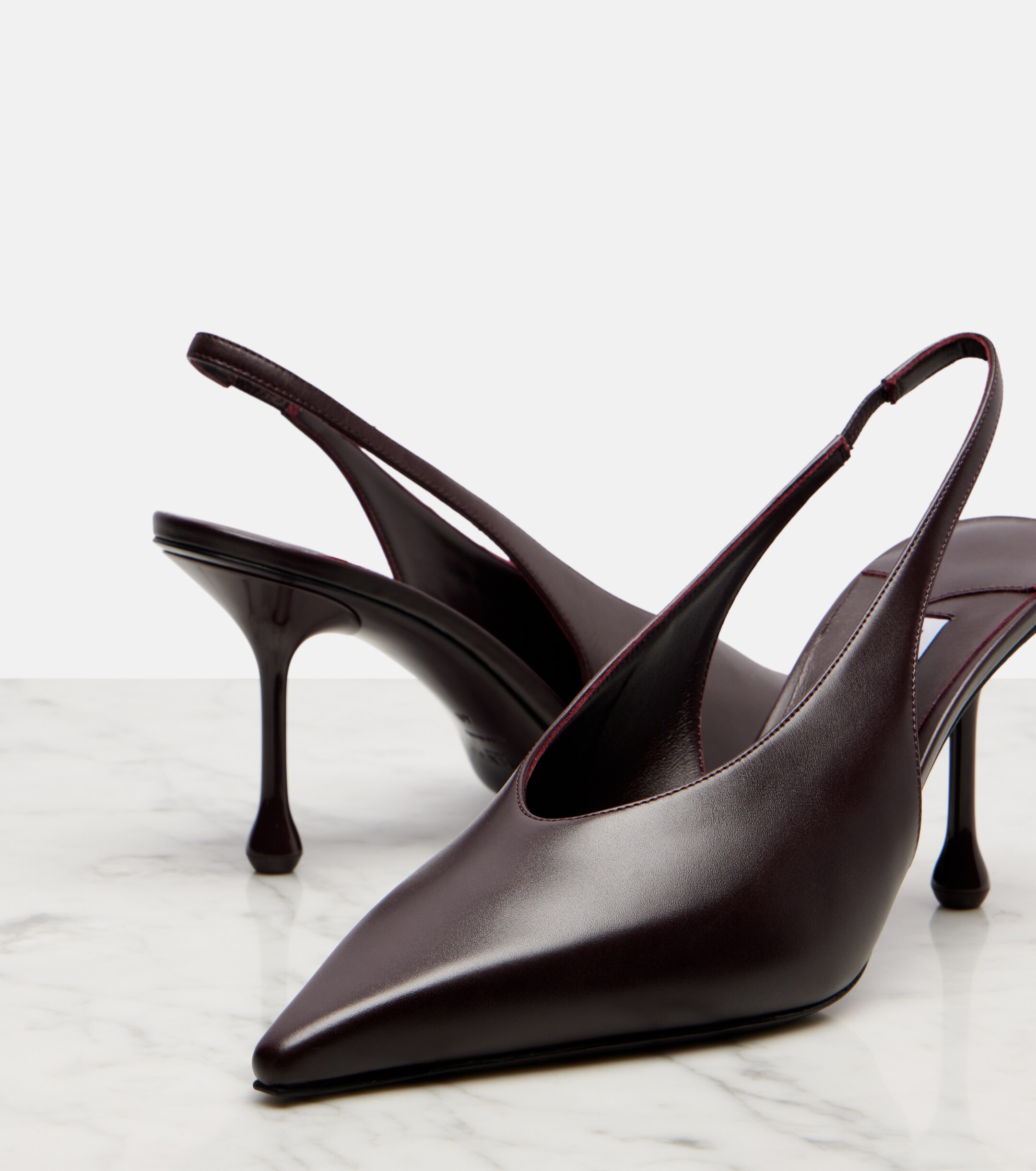 JIMMY CHOO Isa 80 leather slingback pumps