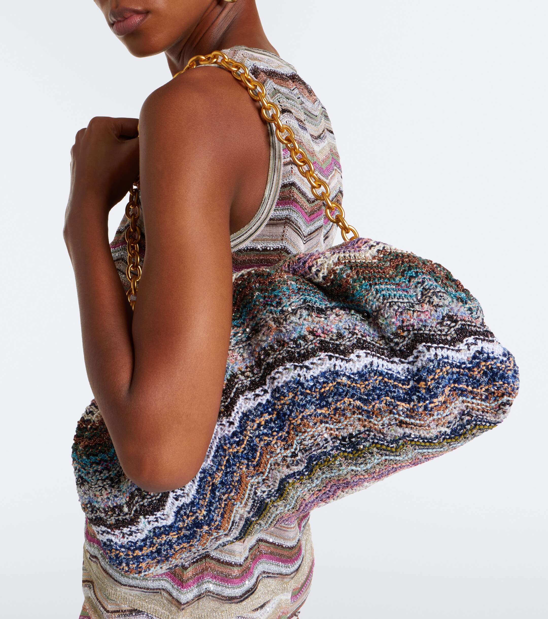 Missoni Wave Large knitted clutch