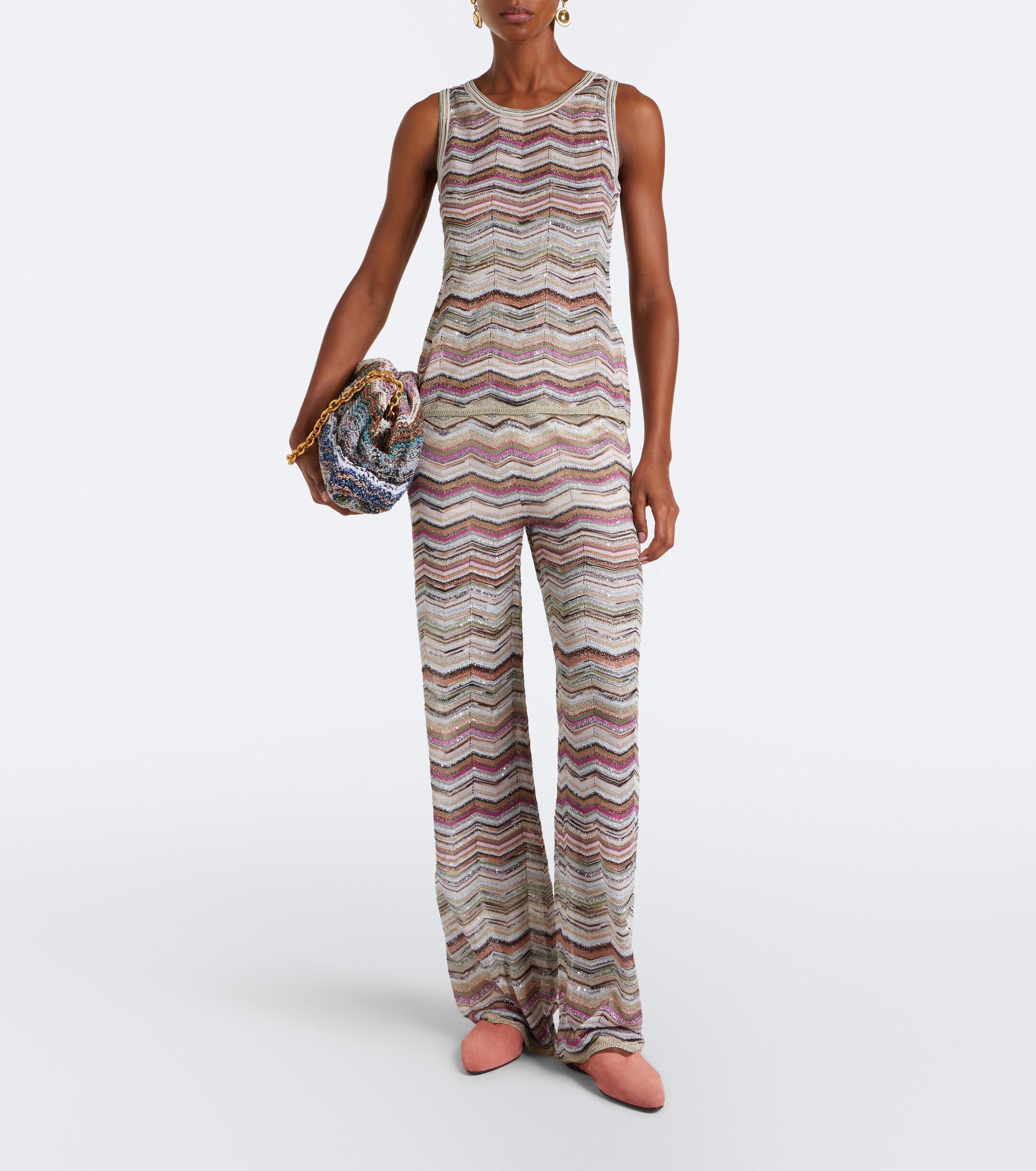 Missoni Wave Large knitted clutch