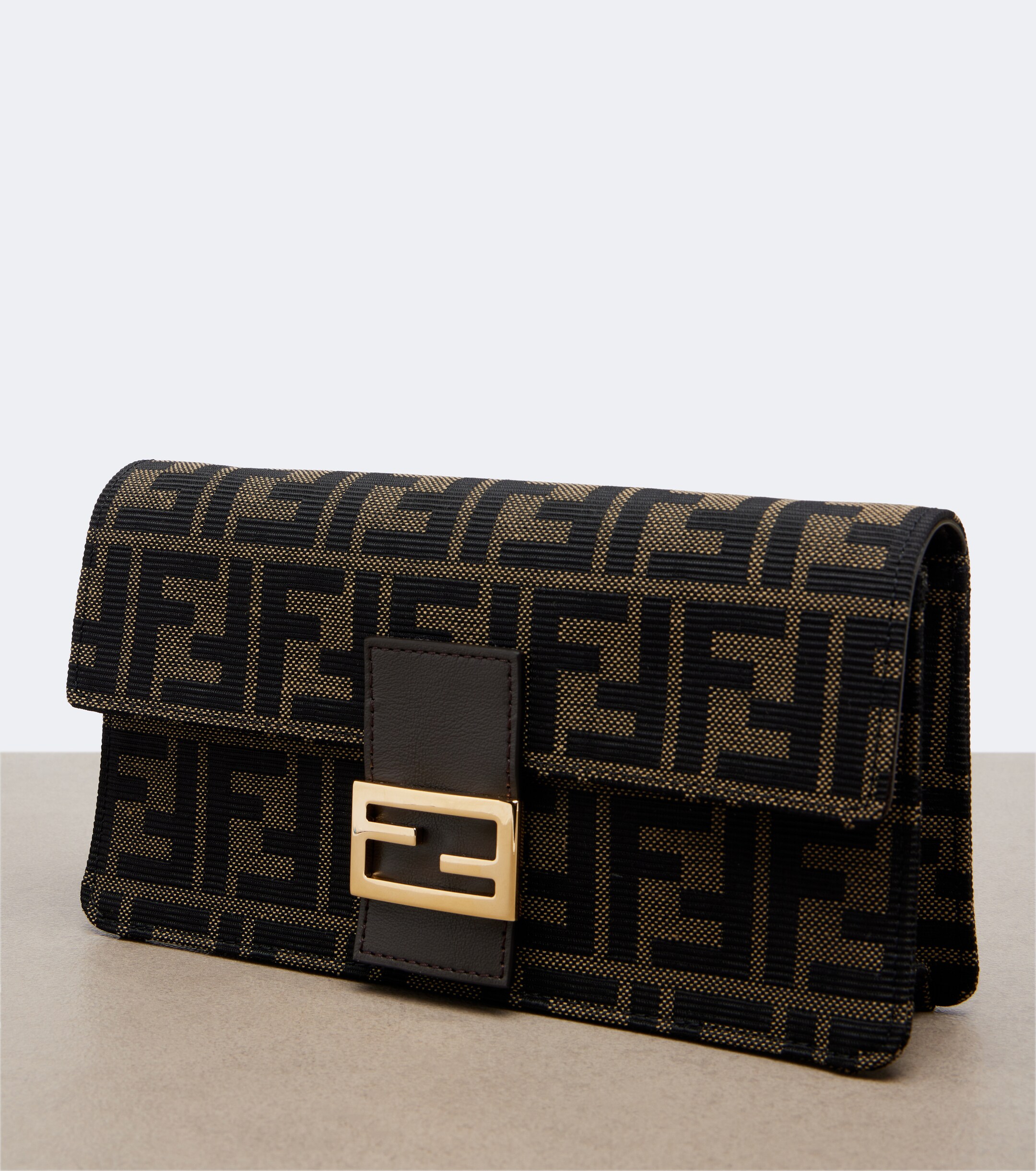 Fendi Tube jacquard canvas wallet on chain