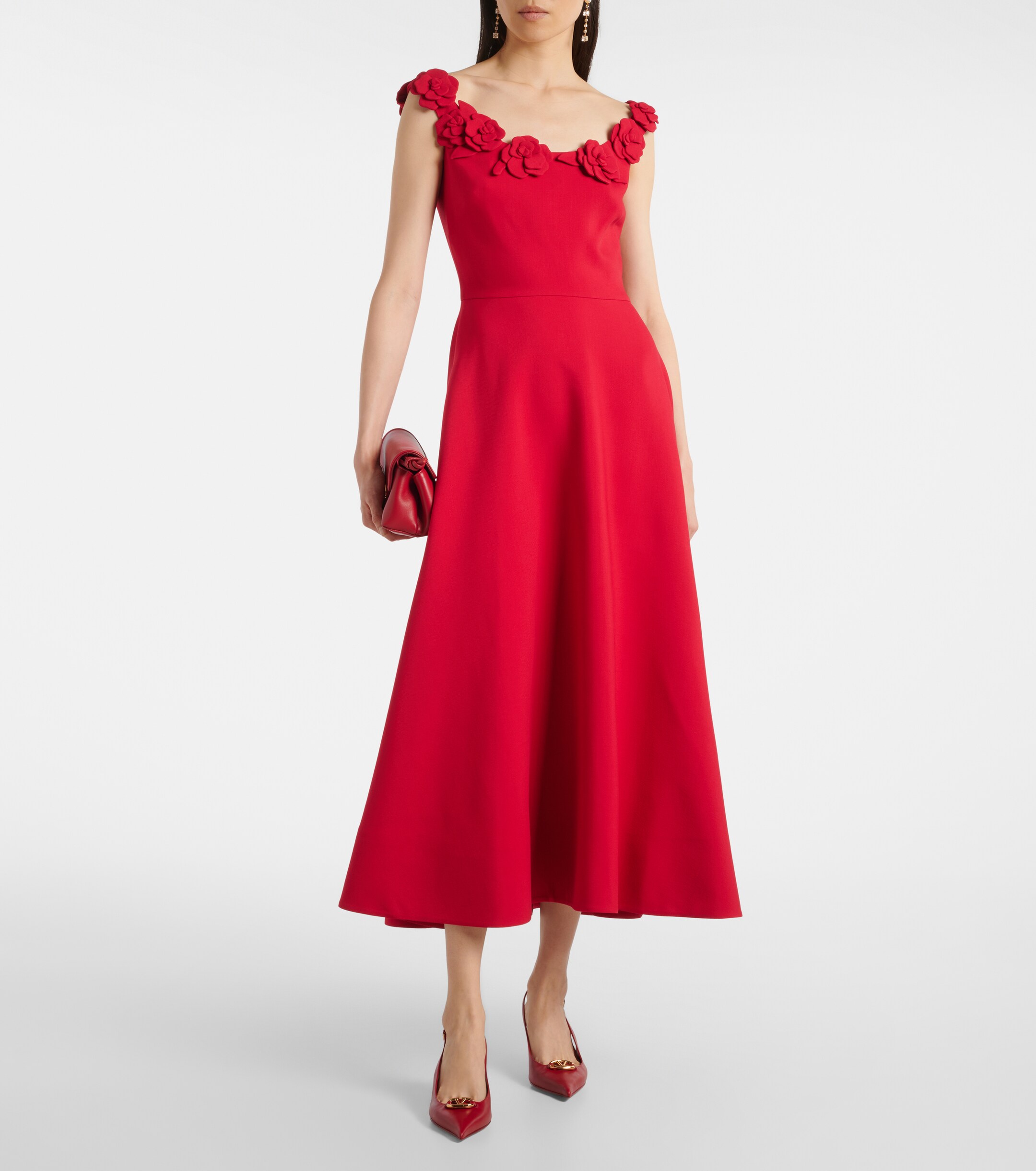 Valentino Crepe Couture floral midi dress