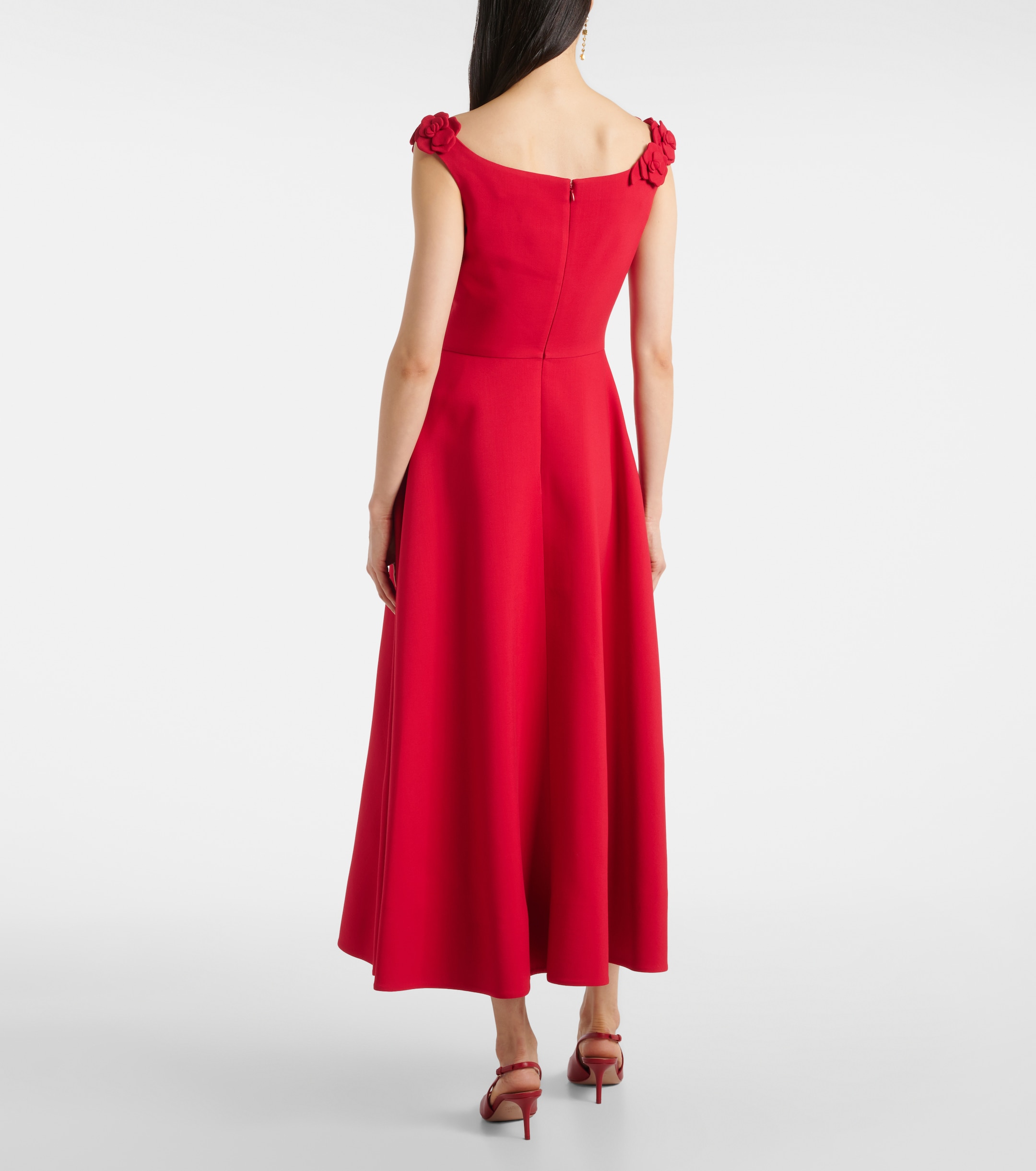 Valentino Crepe Couture floral midi dress thumbnail