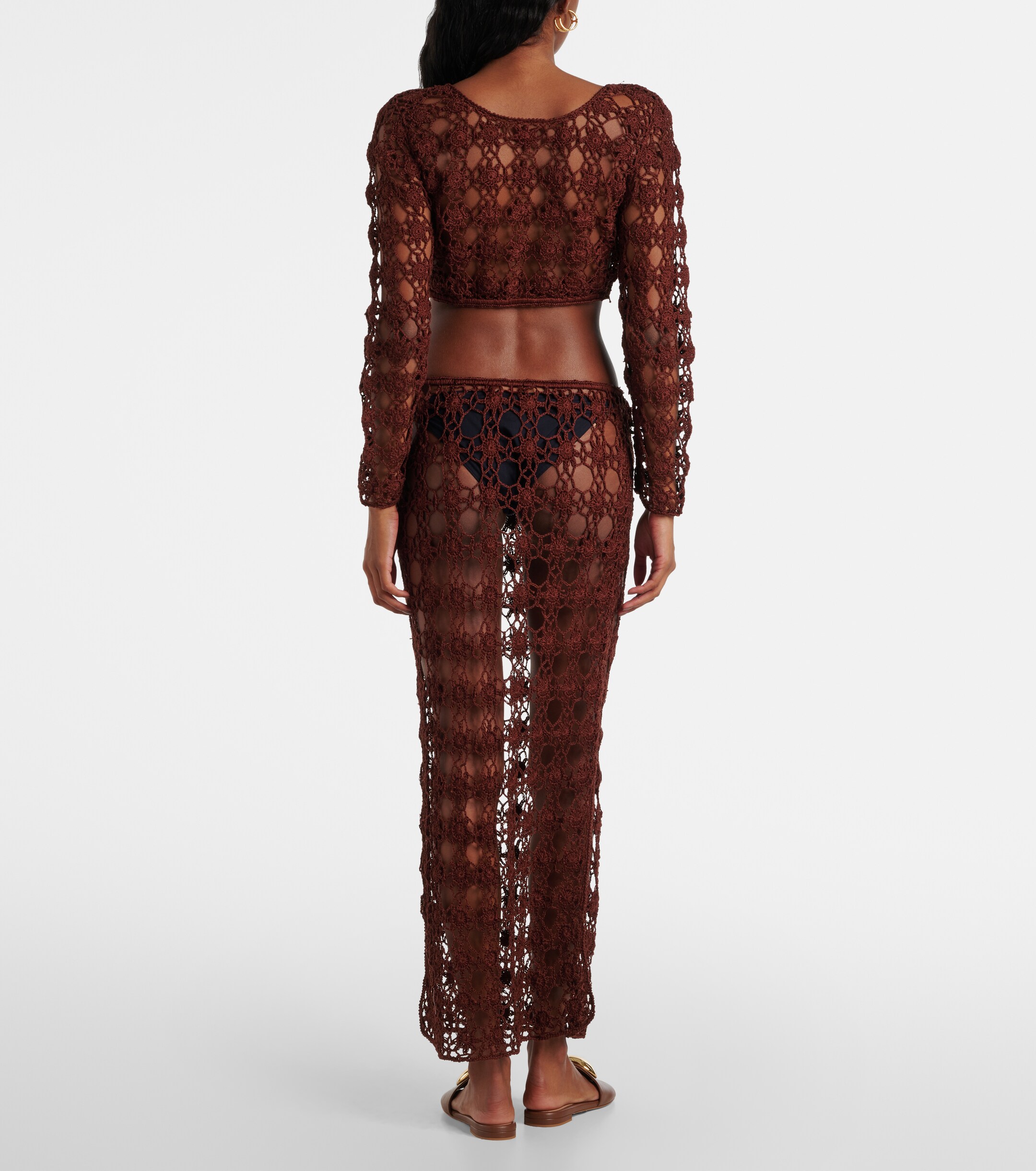 Anna Kosturova Anna Kosturova Bella crochet cotton crop top