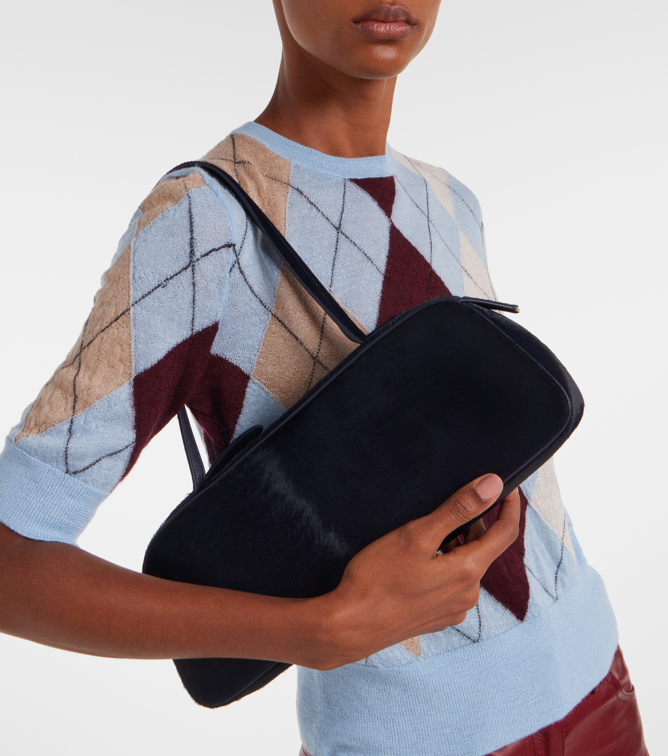 KHAITE Simona calf hair shoulder bag