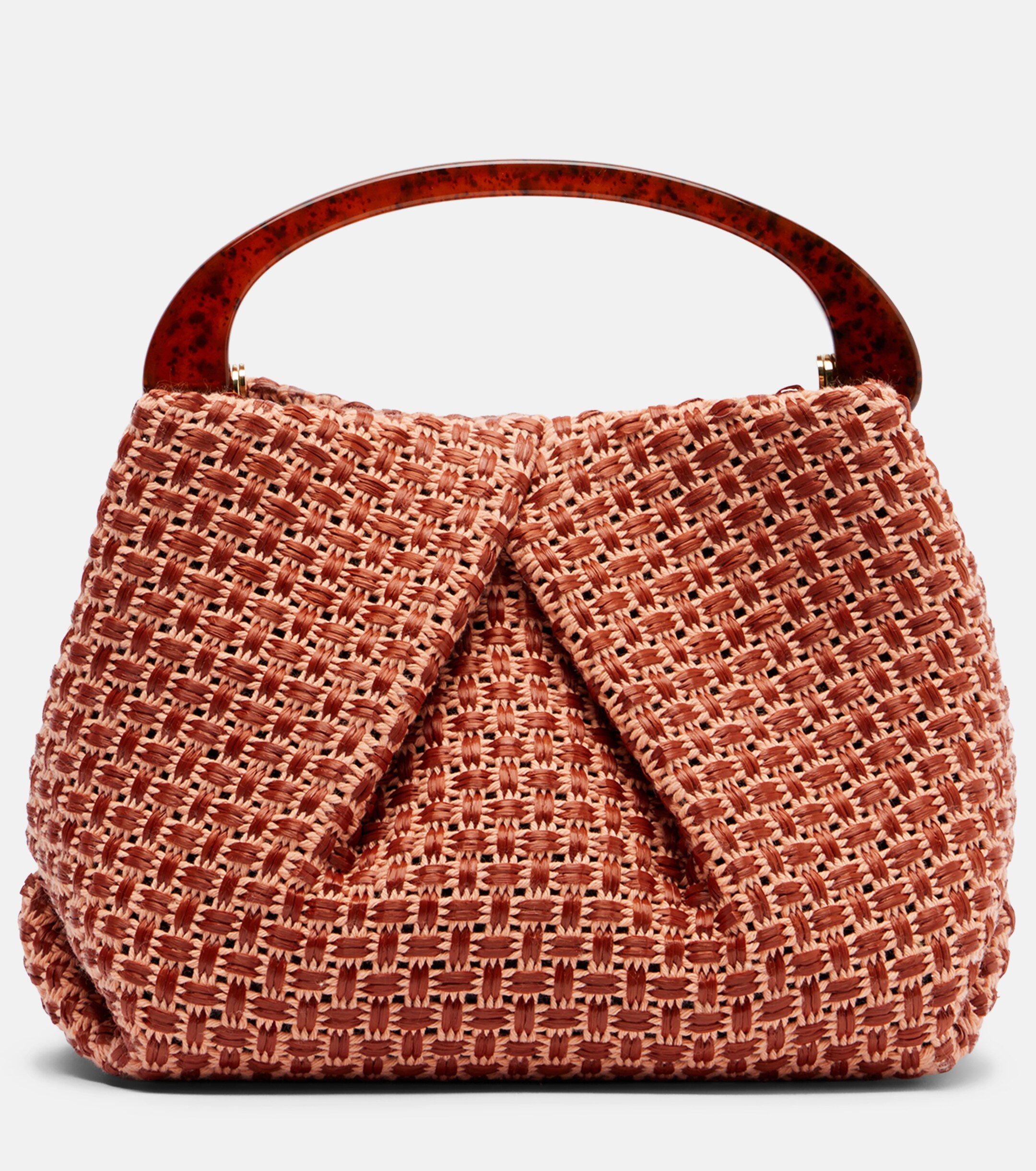 Dries Van Noten Woven raffia-effect top-handle bag