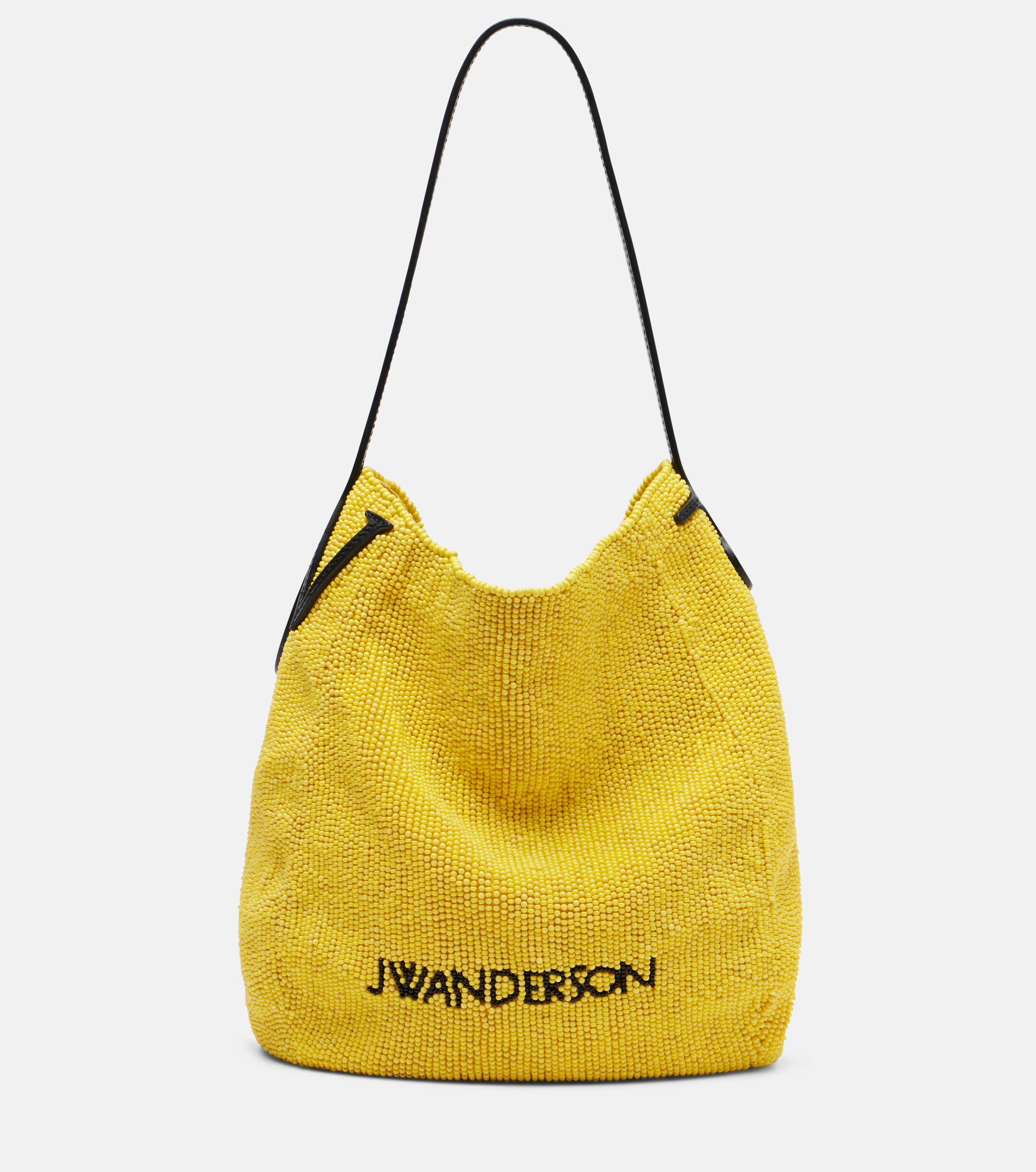 Jw Anderson Bulb Small beaded leather-trimmed shoulder bag