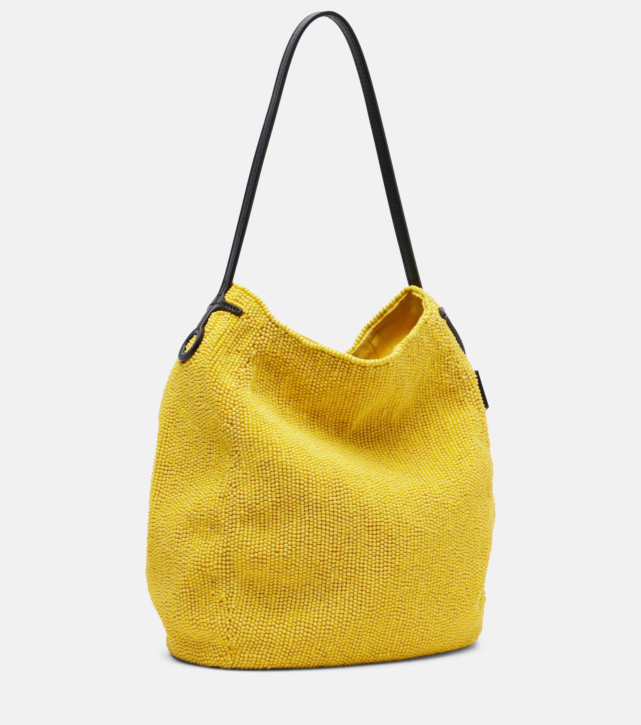 Jw Anderson Bulb Small beaded leather-trimmed shoulder bag