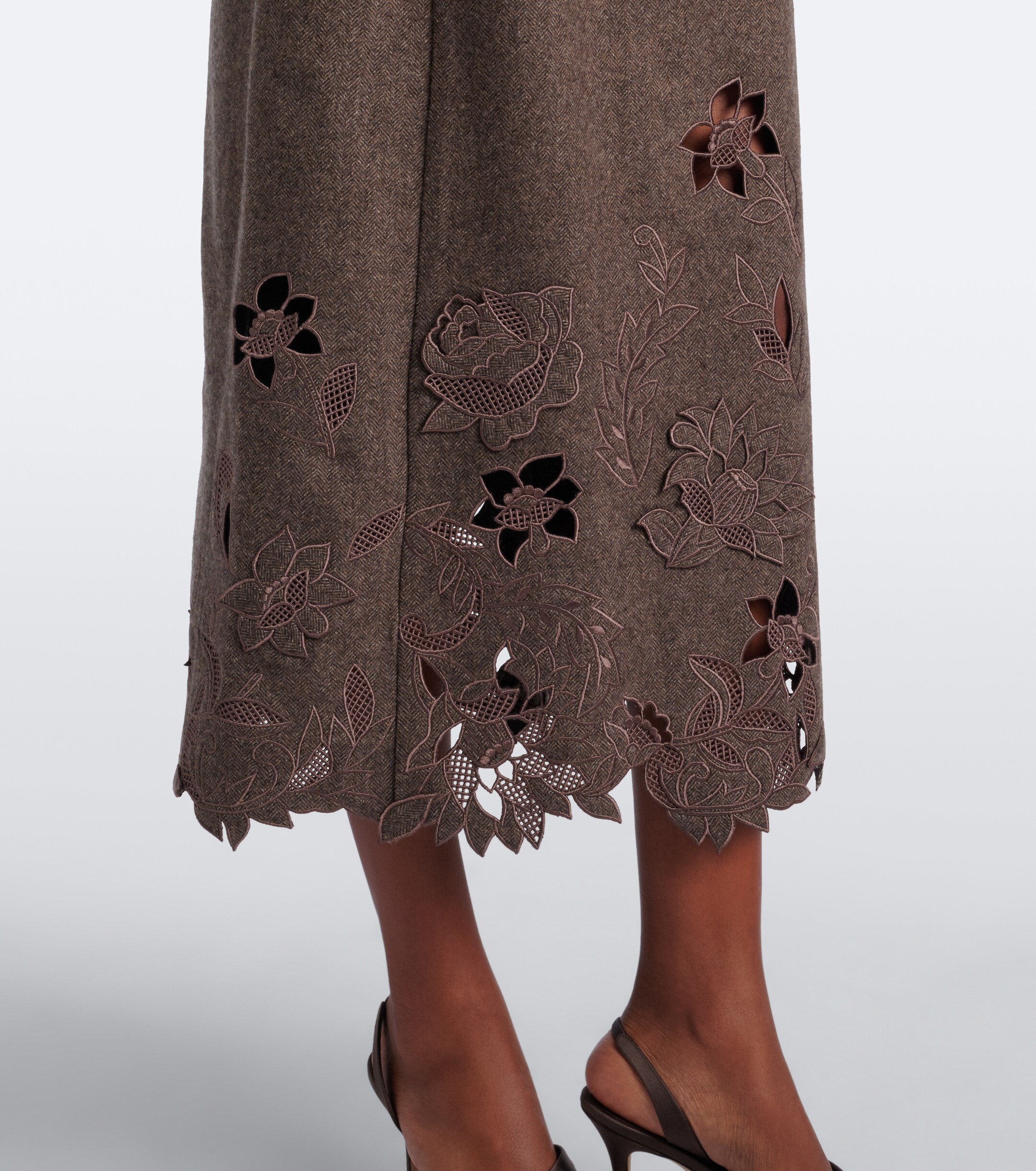 Oscar de la Renta Oscar de la Renta Wool, silk, and cashmere midi dress