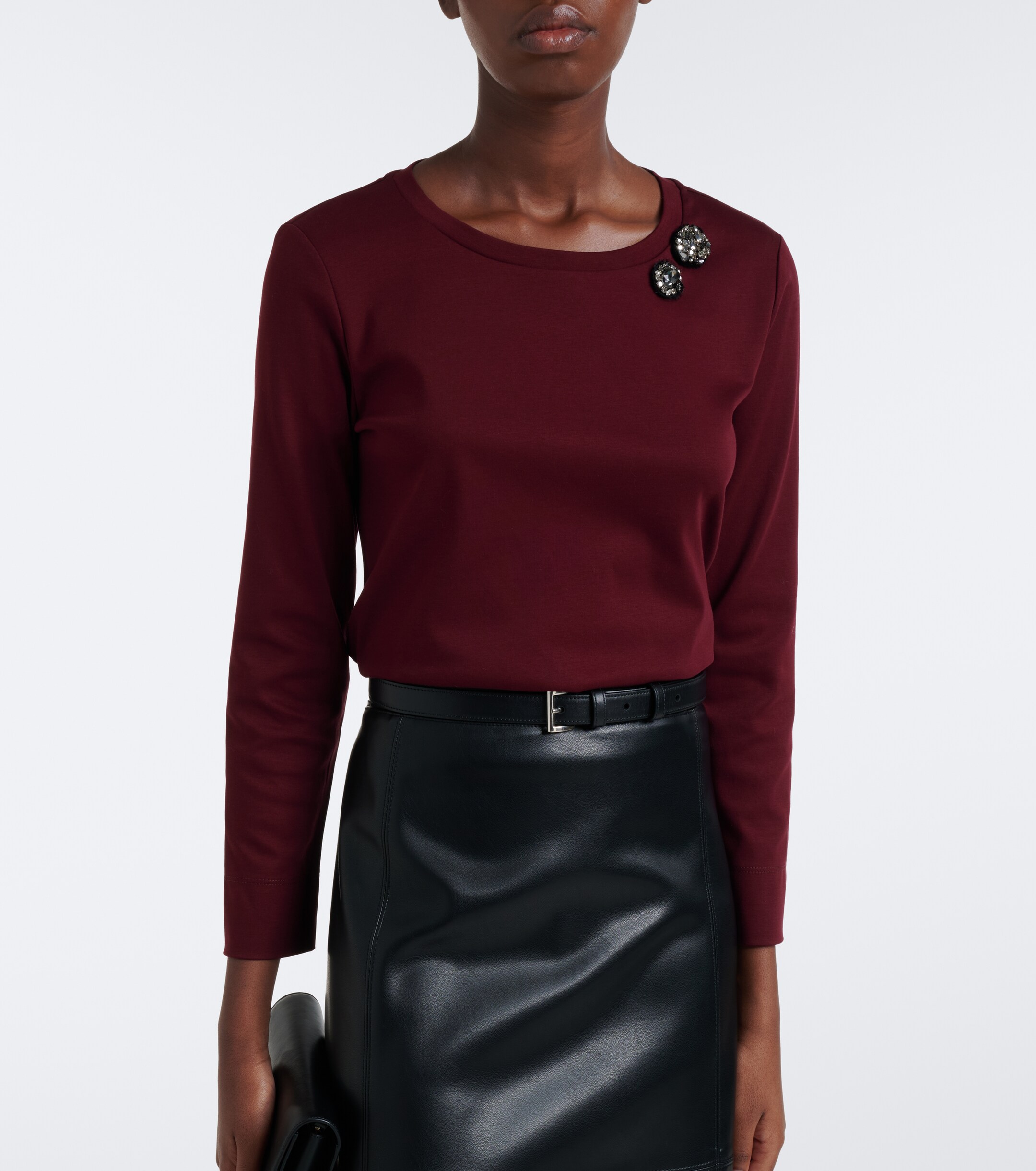 S Max Mara 'S Max Mara Embellished cotton-jersey T-shirt