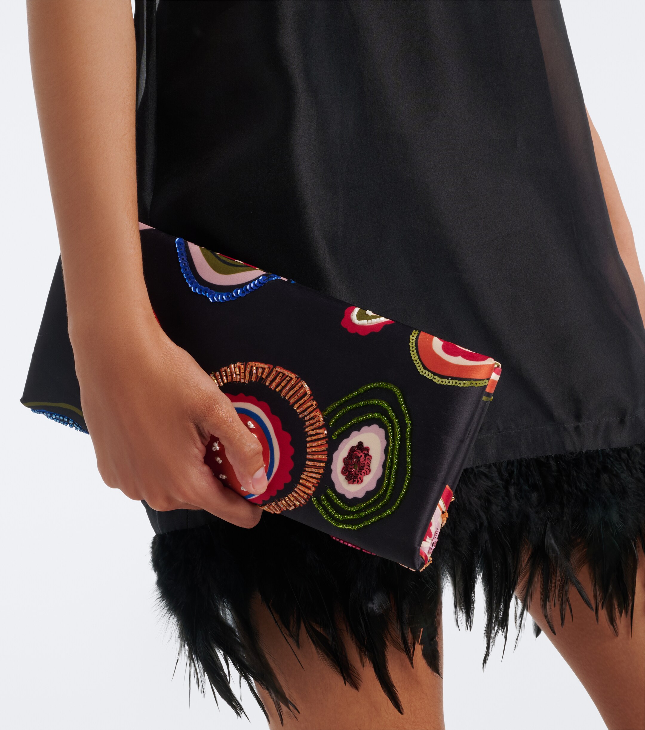 Staud Staud Muse Small embellished satin clutch