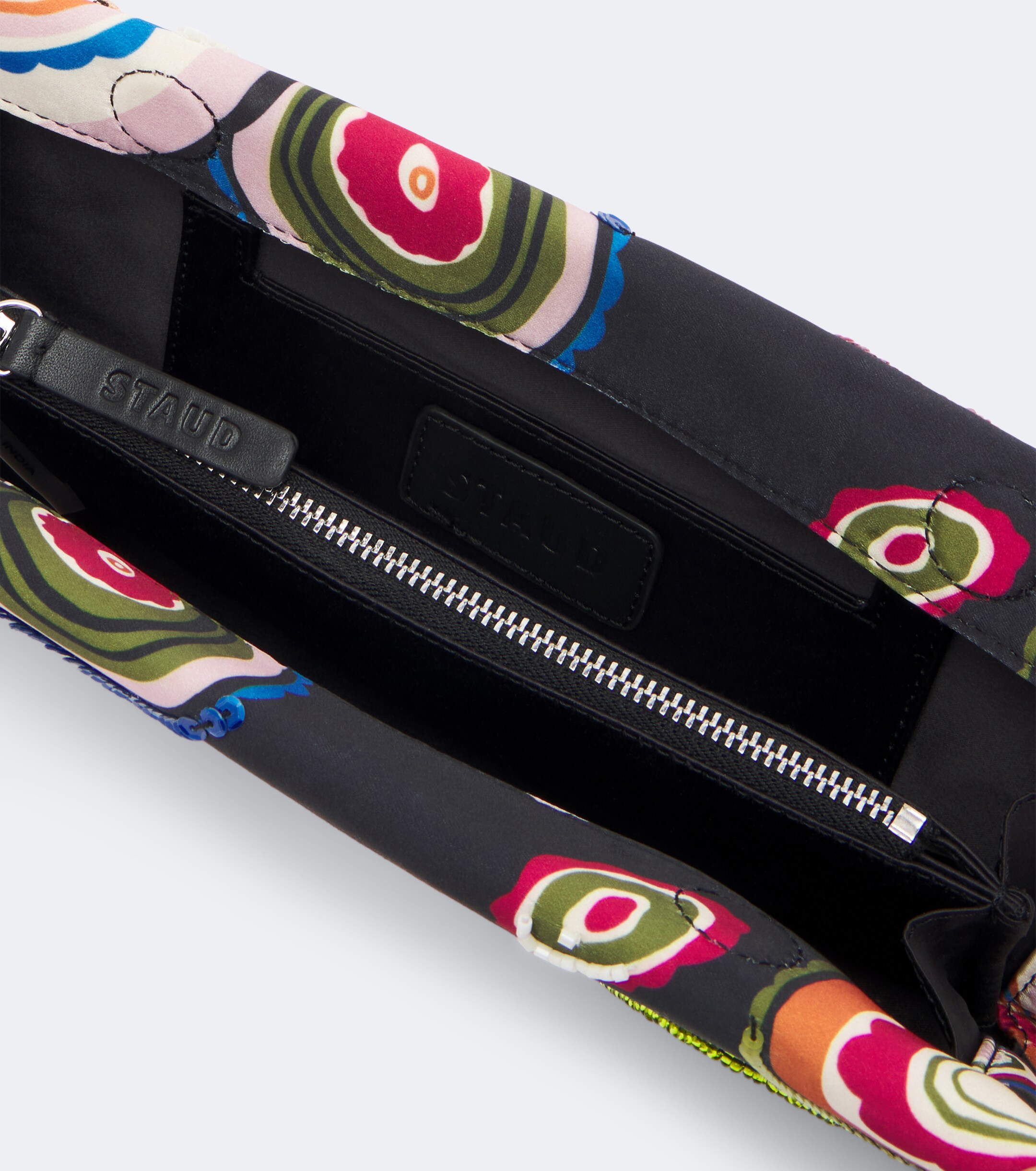 Staud Staud Muse Small embellished satin clutch