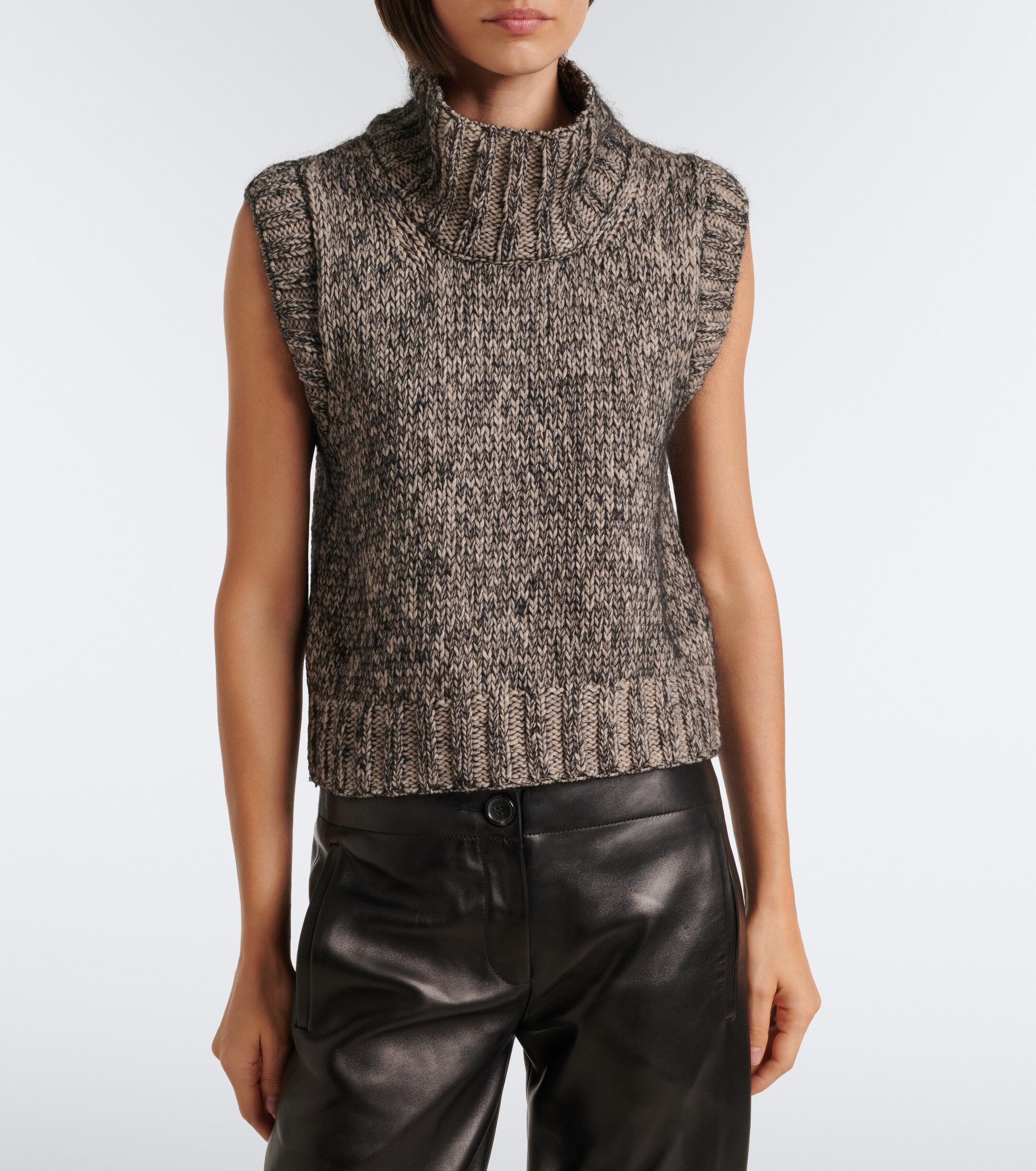 KHAITE Khaite Cashmere, mohair, and silk turtleneck vest