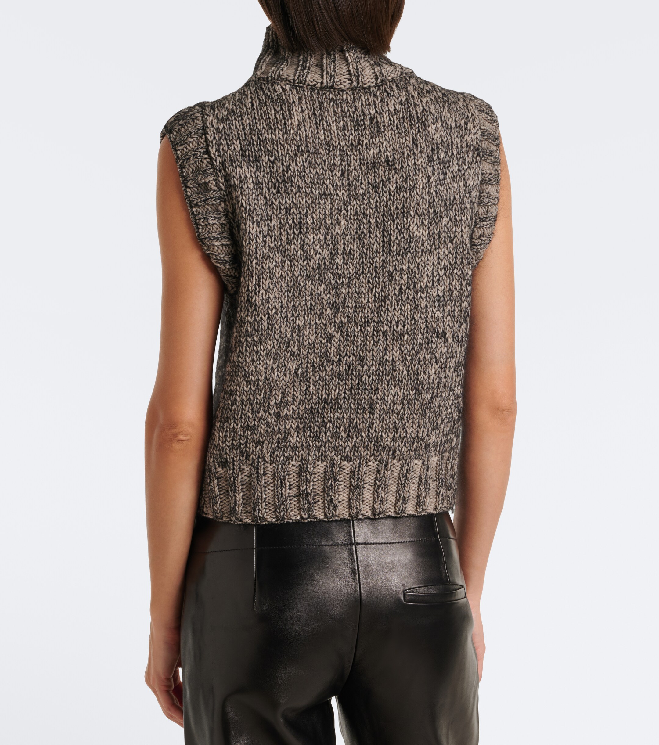 KHAITE Khaite Cashmere, mohair, and silk turtleneck vest