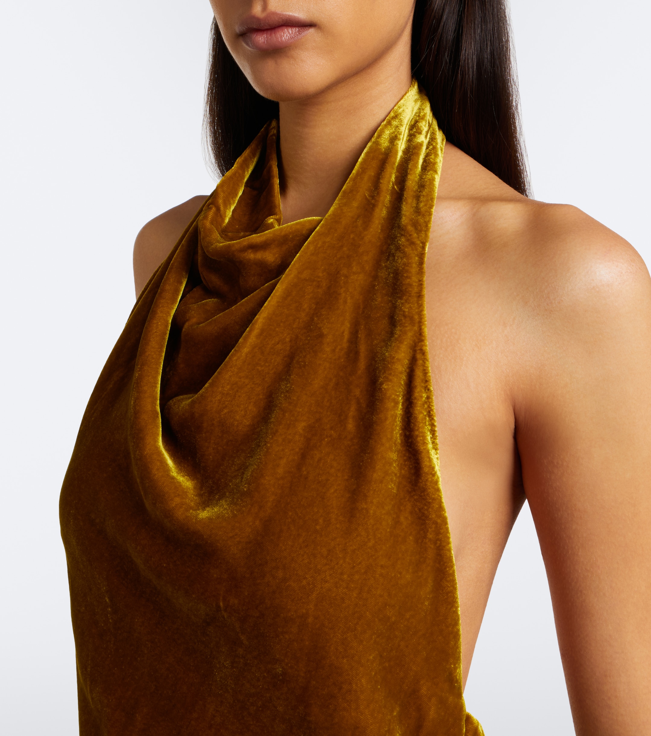 SIMKHAI Simkhai Reannon draped open-back velvet gown