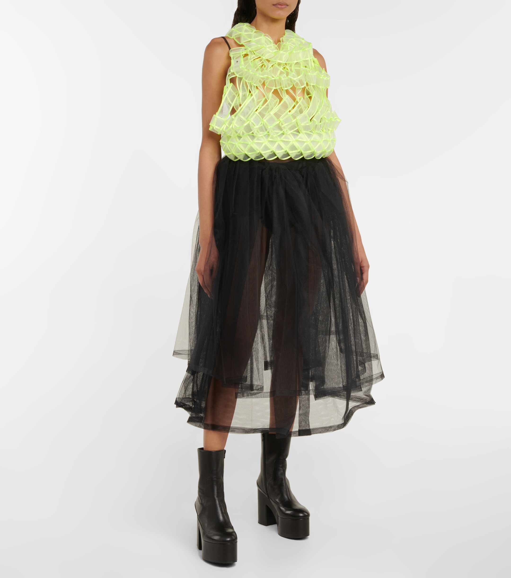 Noir Kei Ninomiya Tulle ruffle top
