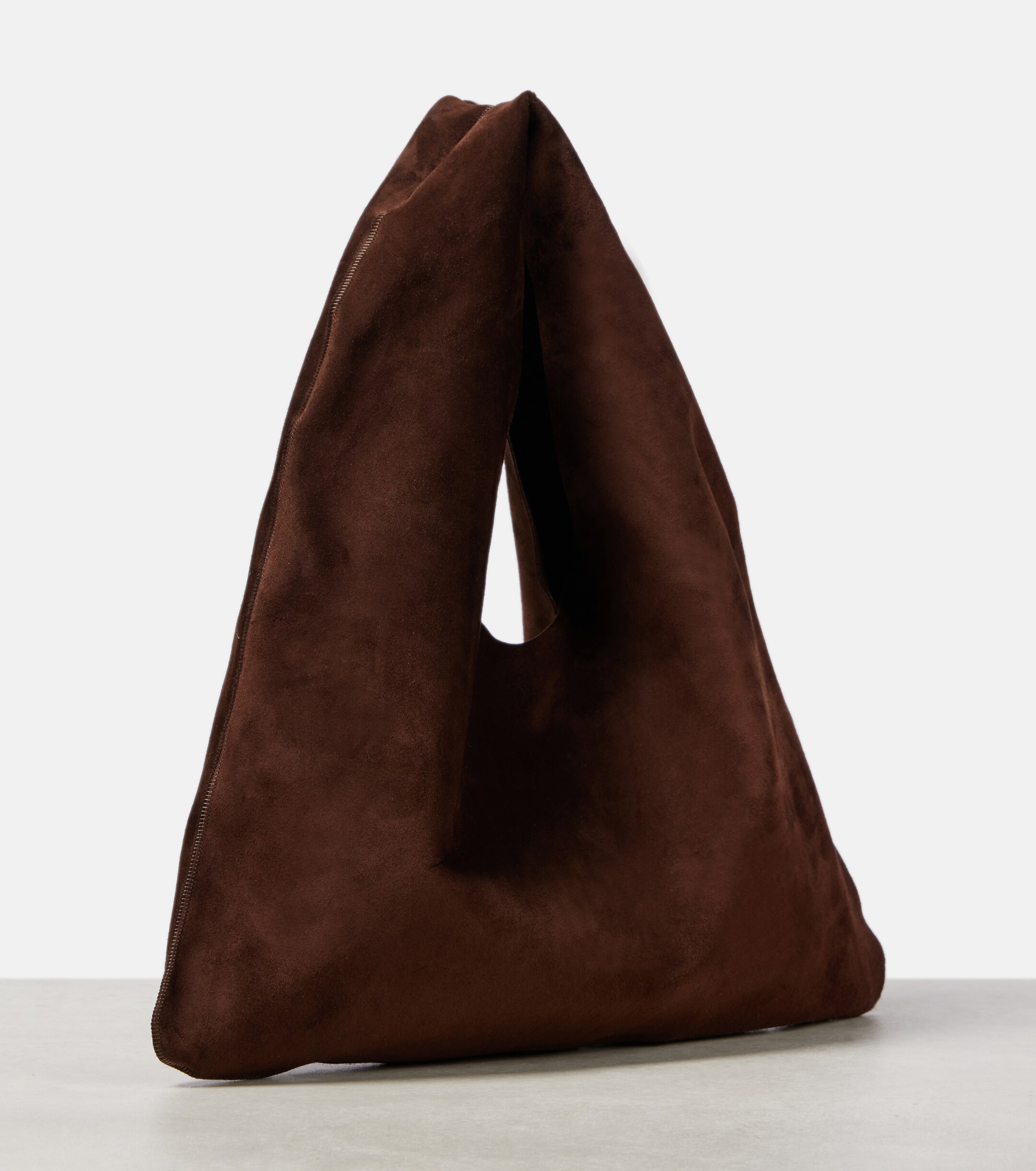 The Row Bindle Small suede tote bag