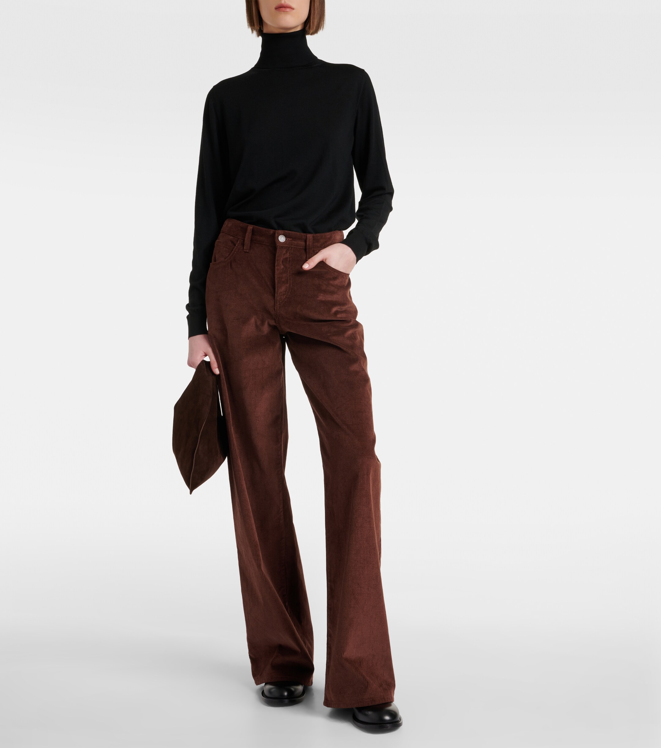 The Row Bindle Small suede tote bag