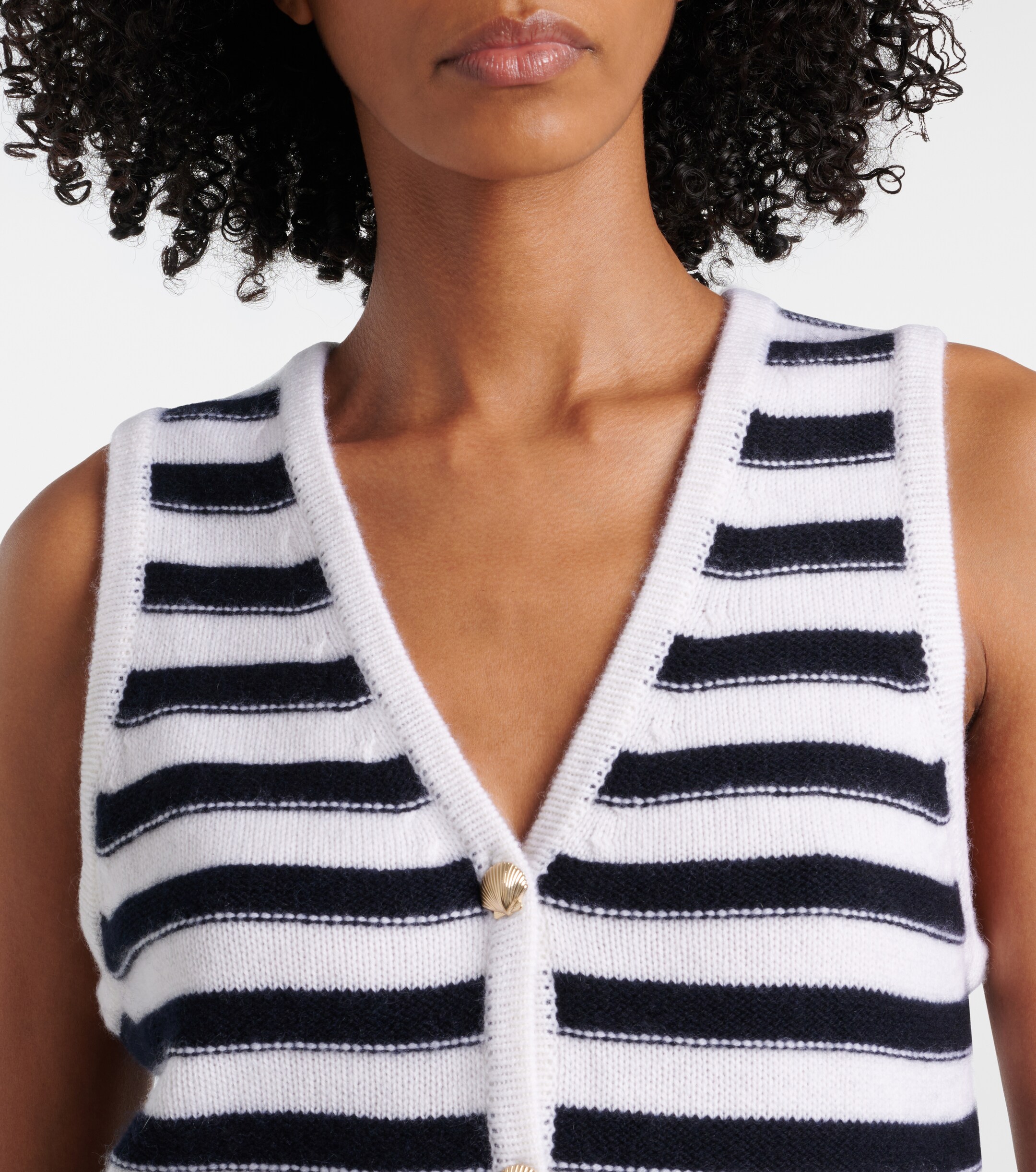Jardin des Orangers Jardin des Orangers Striped cashmere sweater vest