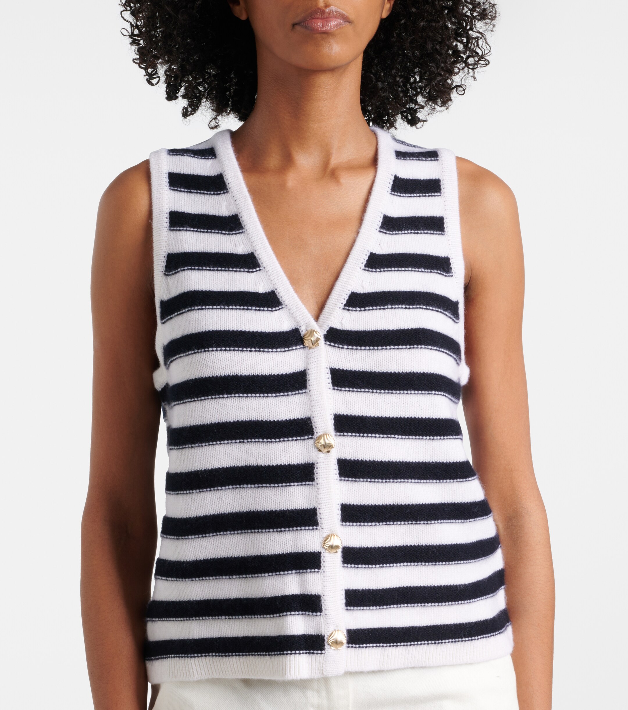 Jardin des Orangers Jardin des Orangers Striped cashmere sweater vest