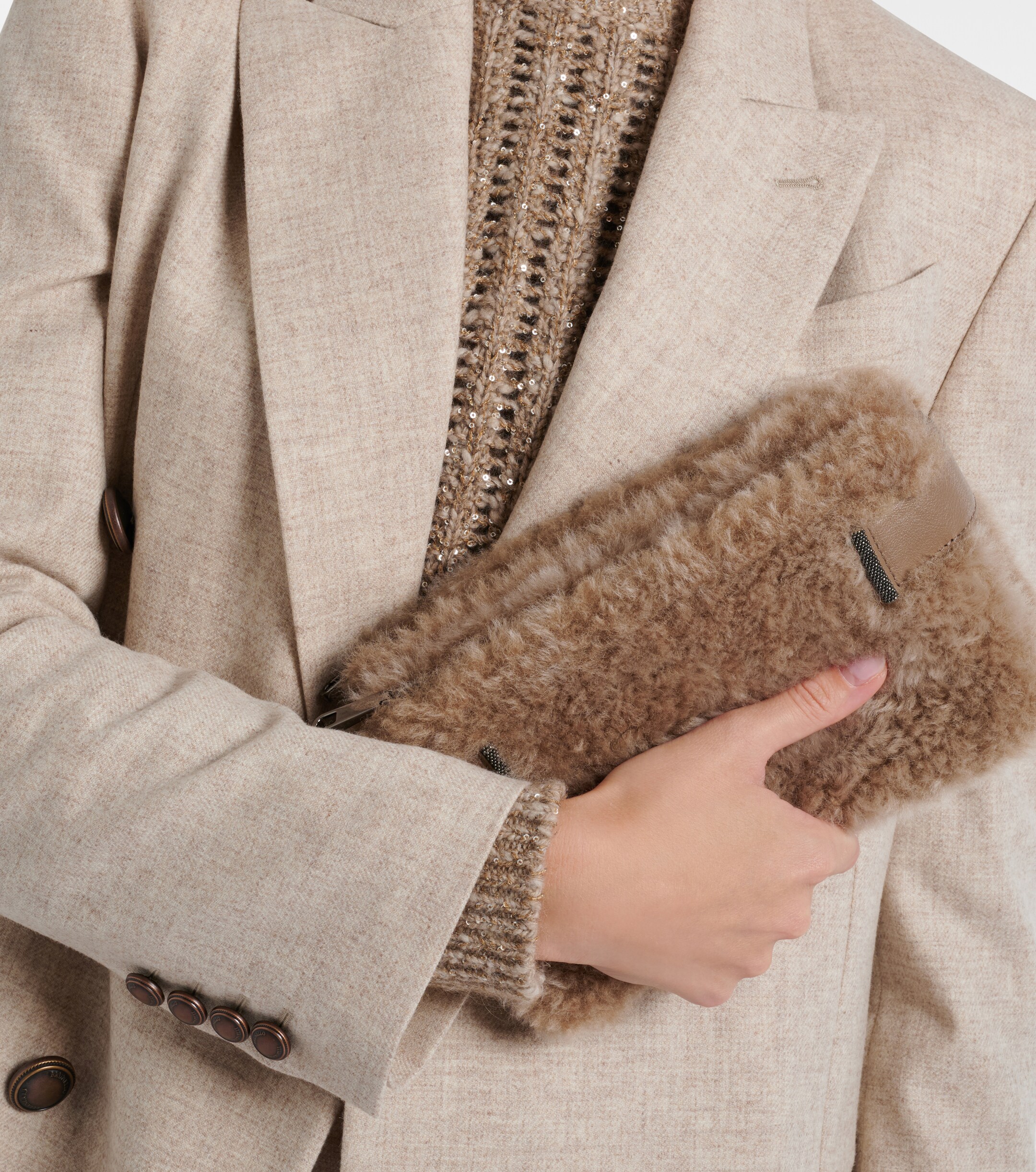 Brunello Cucinelli Small shearling clutch