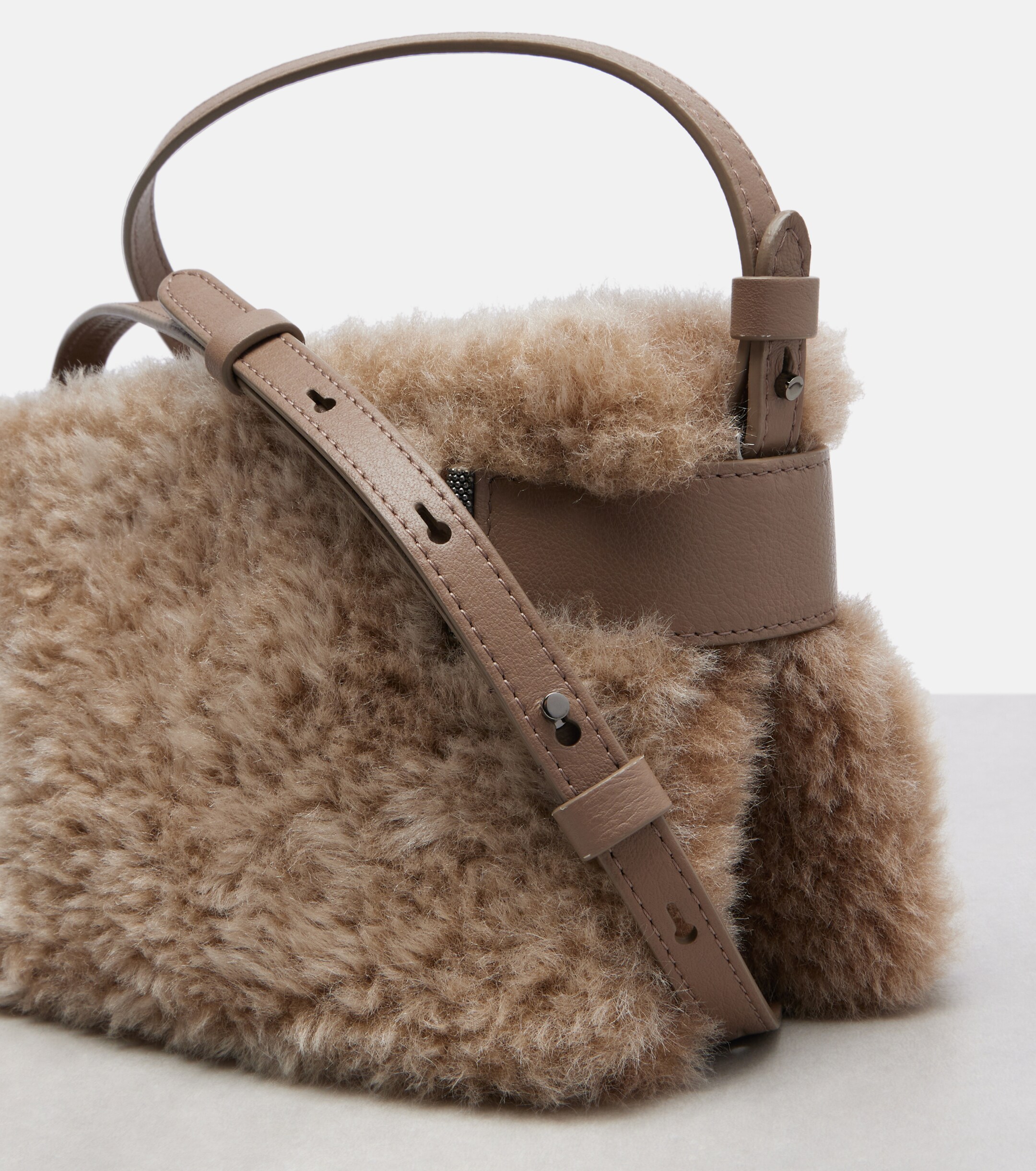 Brunello Cucinelli Small shearling clutch