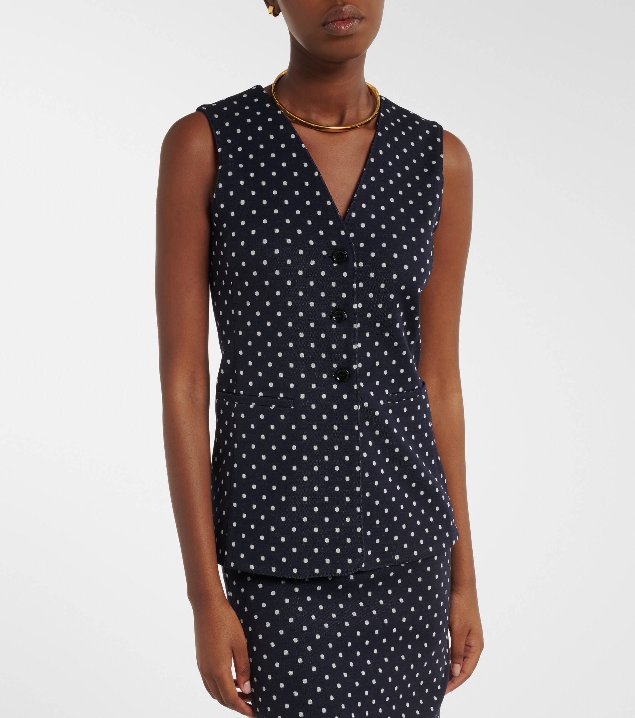 Max Mara Max Mara Polka-dot jersey vest