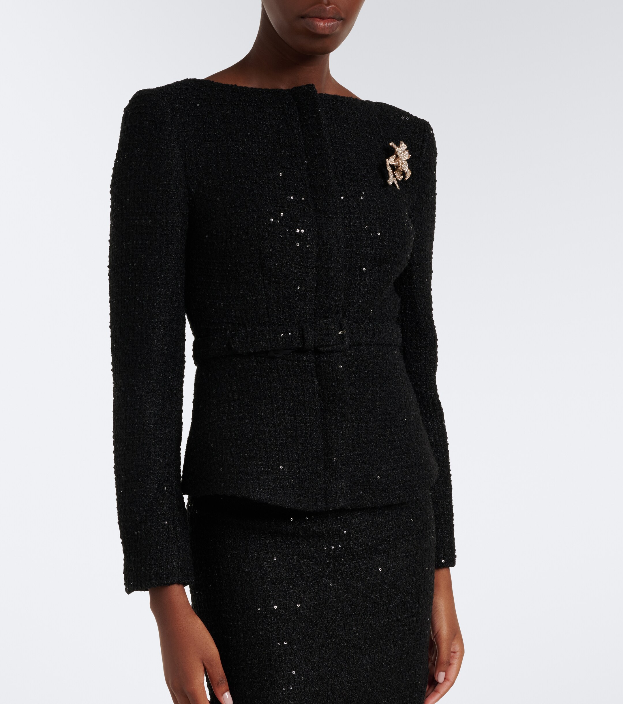 Roland Mouret Roland Mouret Belted embellished bouclé jacket