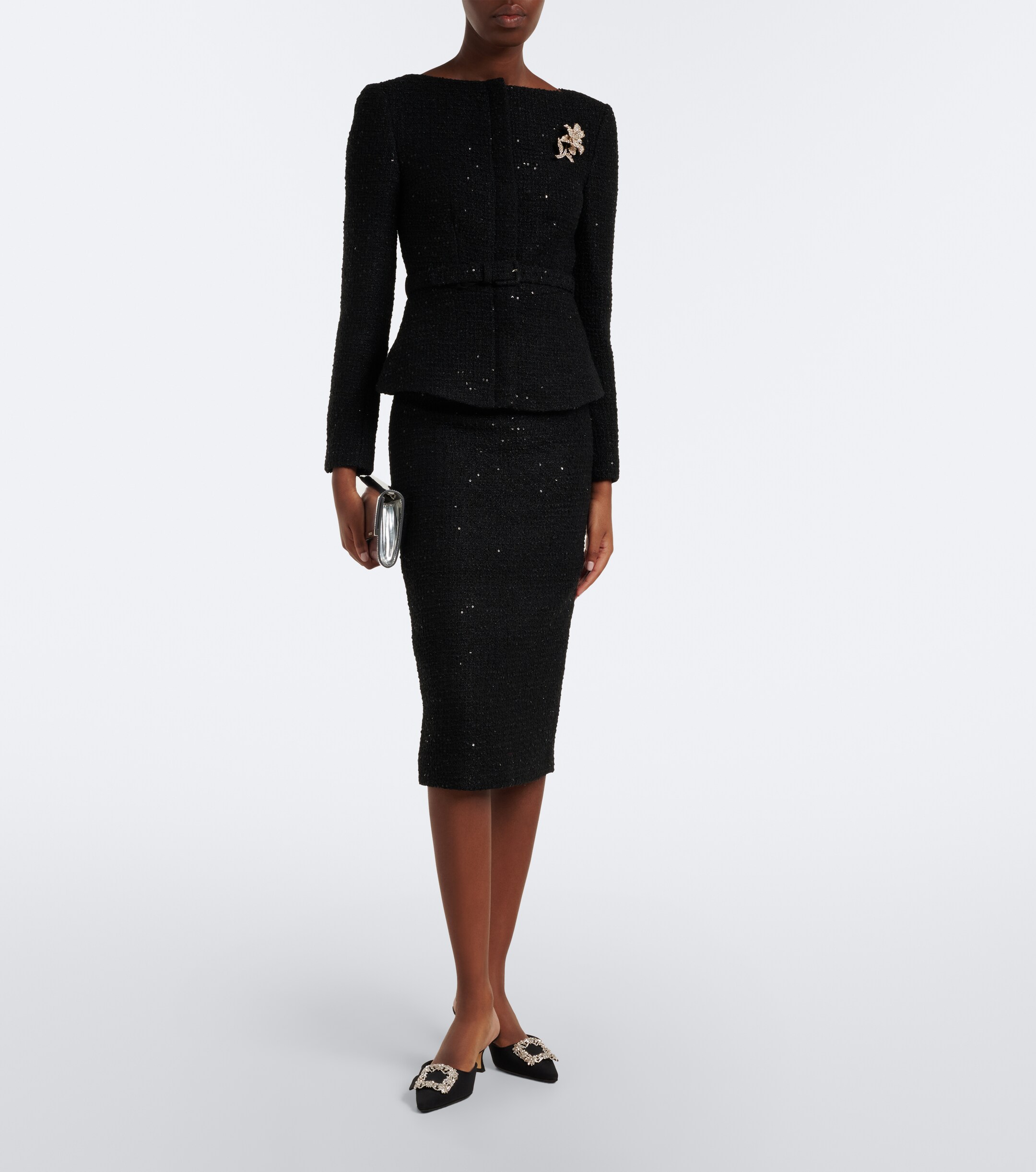 Roland Mouret Roland Mouret Belted embellished bouclé jacket