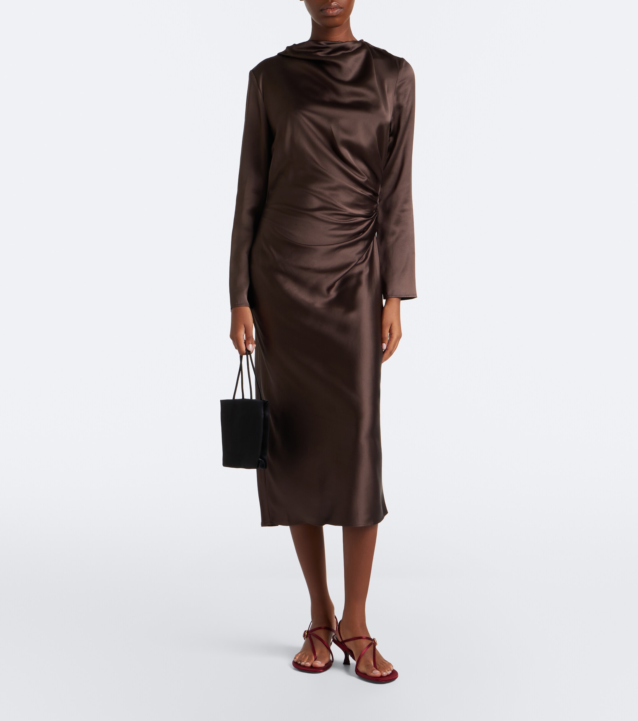 LOULOU DE SAISON Loulou de Saison Fabio draped satin midi dress
