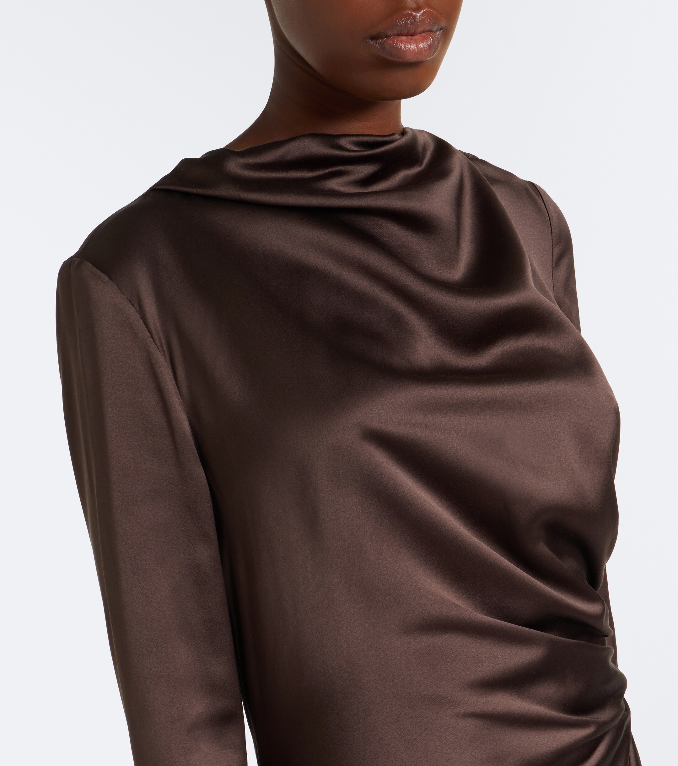 LOULOU DE SAISON Loulou de Saison Fabio draped satin midi dress