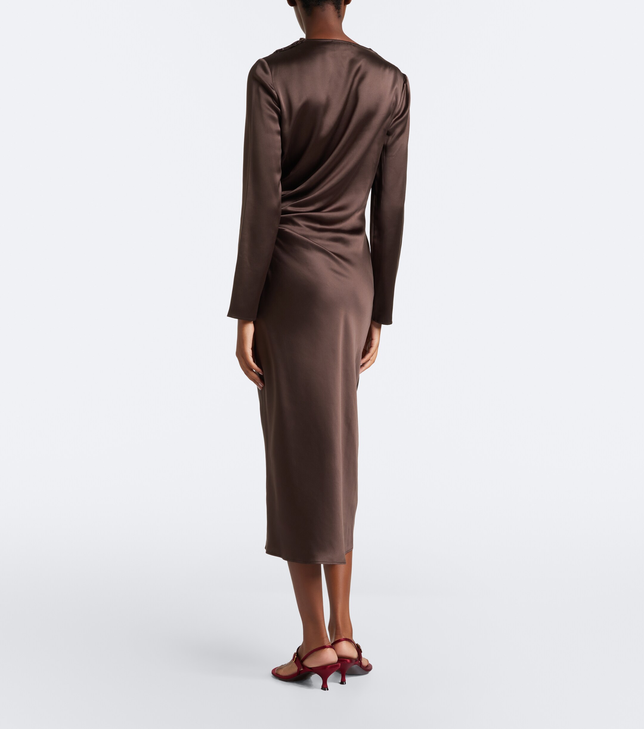 LOULOU DE SAISON Loulou de Saison Fabio draped satin midi dress