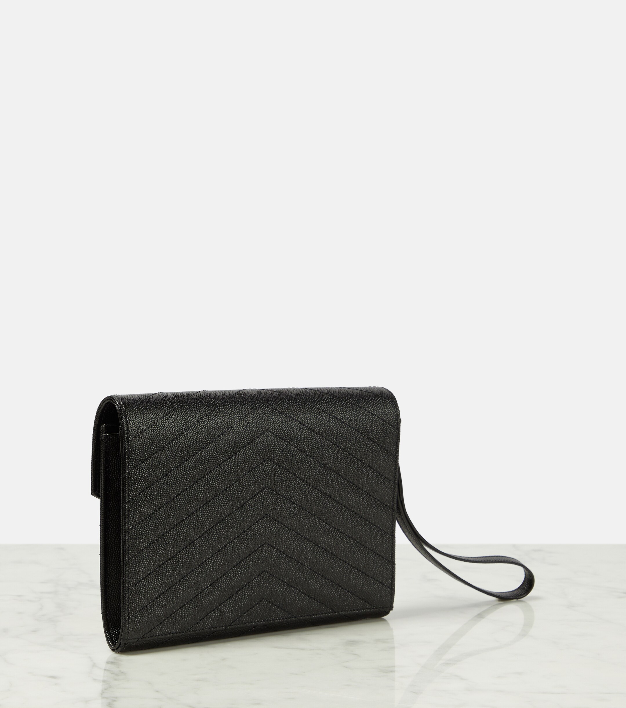 Saint Laurent Cassandre matelassé leather clutch