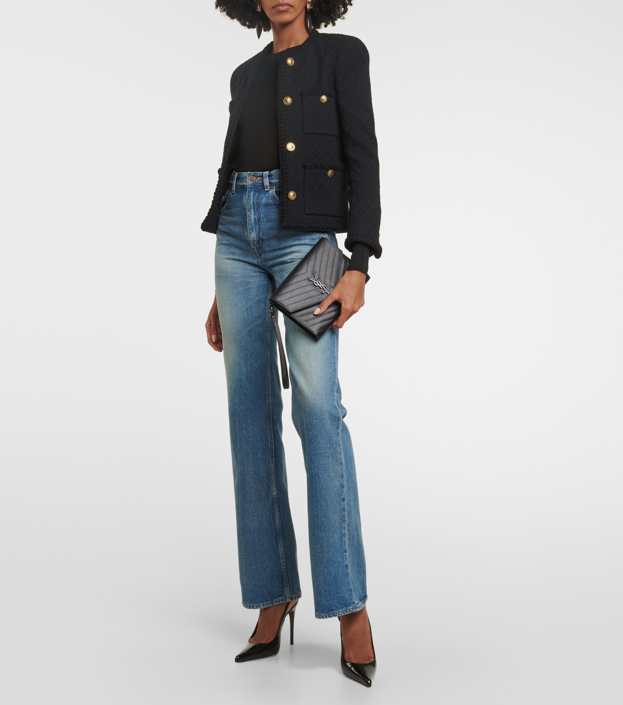 Saint Laurent Cassandre matelassé leather clutch