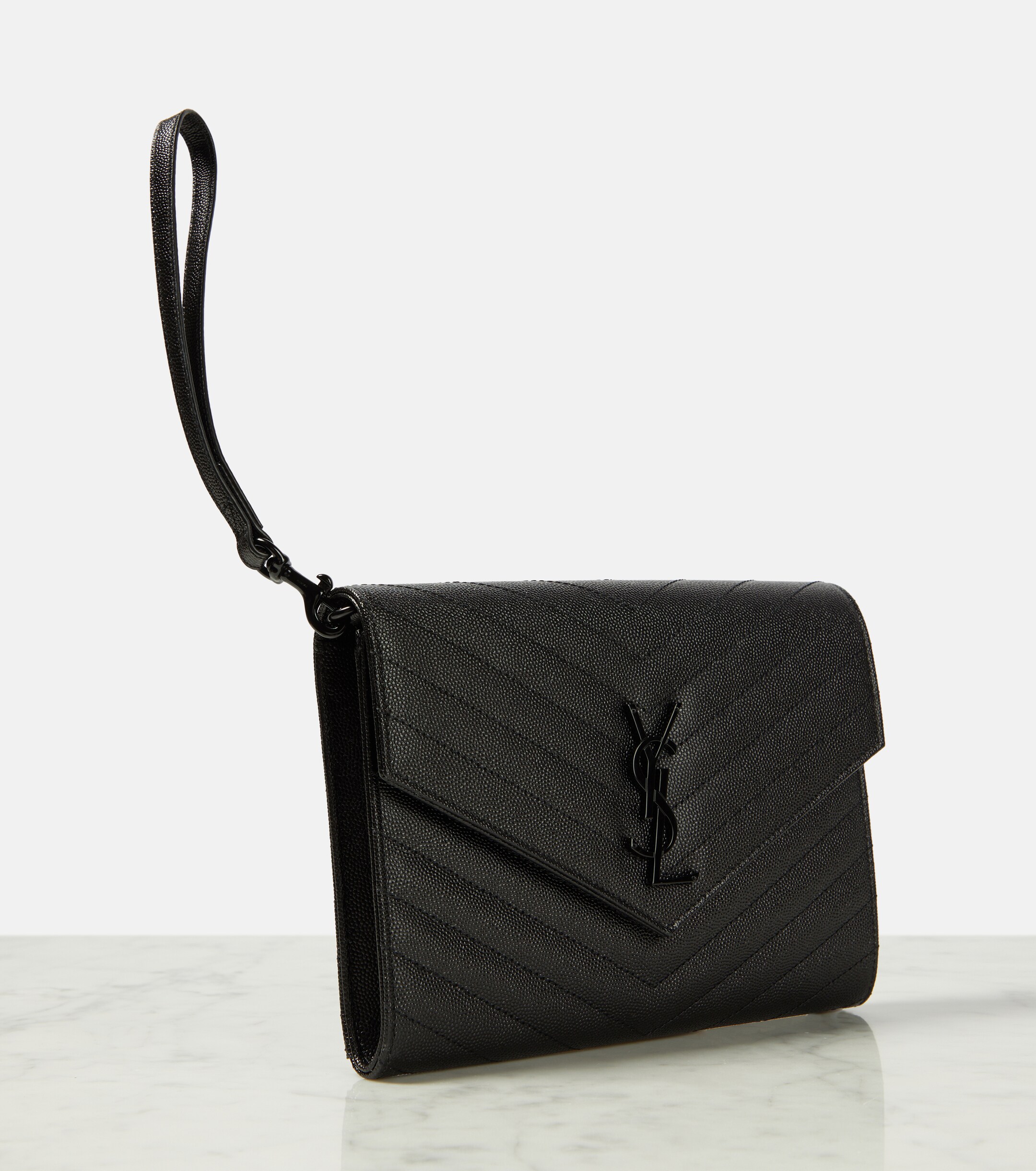 Saint Laurent Cassandre matelassé leather clutch