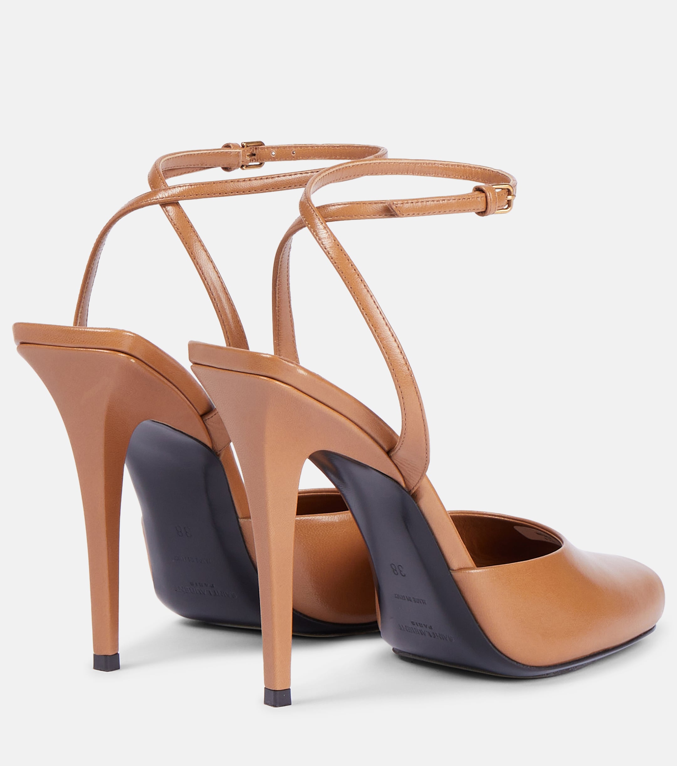 Saint Laurent La Scandale 110 leather sandals