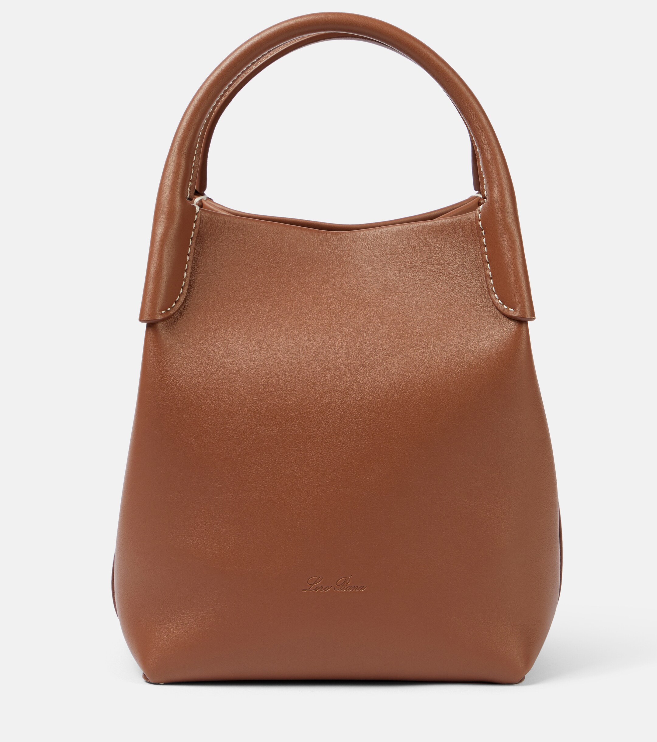 Loro Piana Bale Small leather tote bag