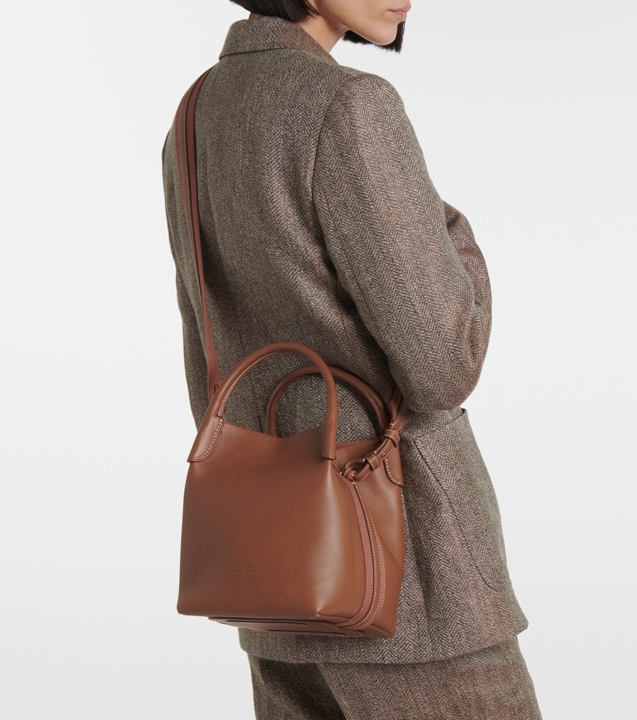 Loro Piana Bale Small leather tote bag