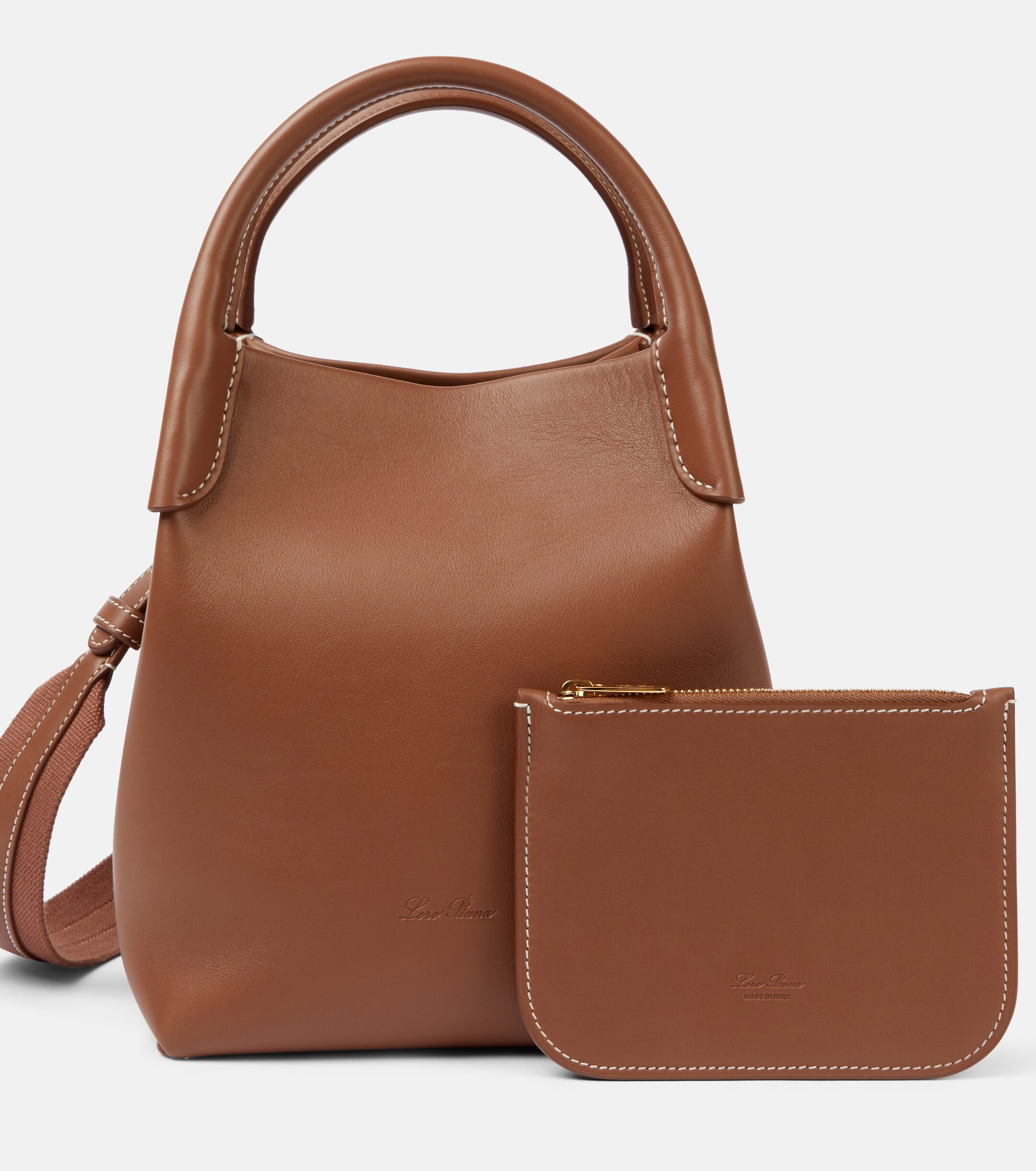 Loro Piana Bale Small leather tote bag