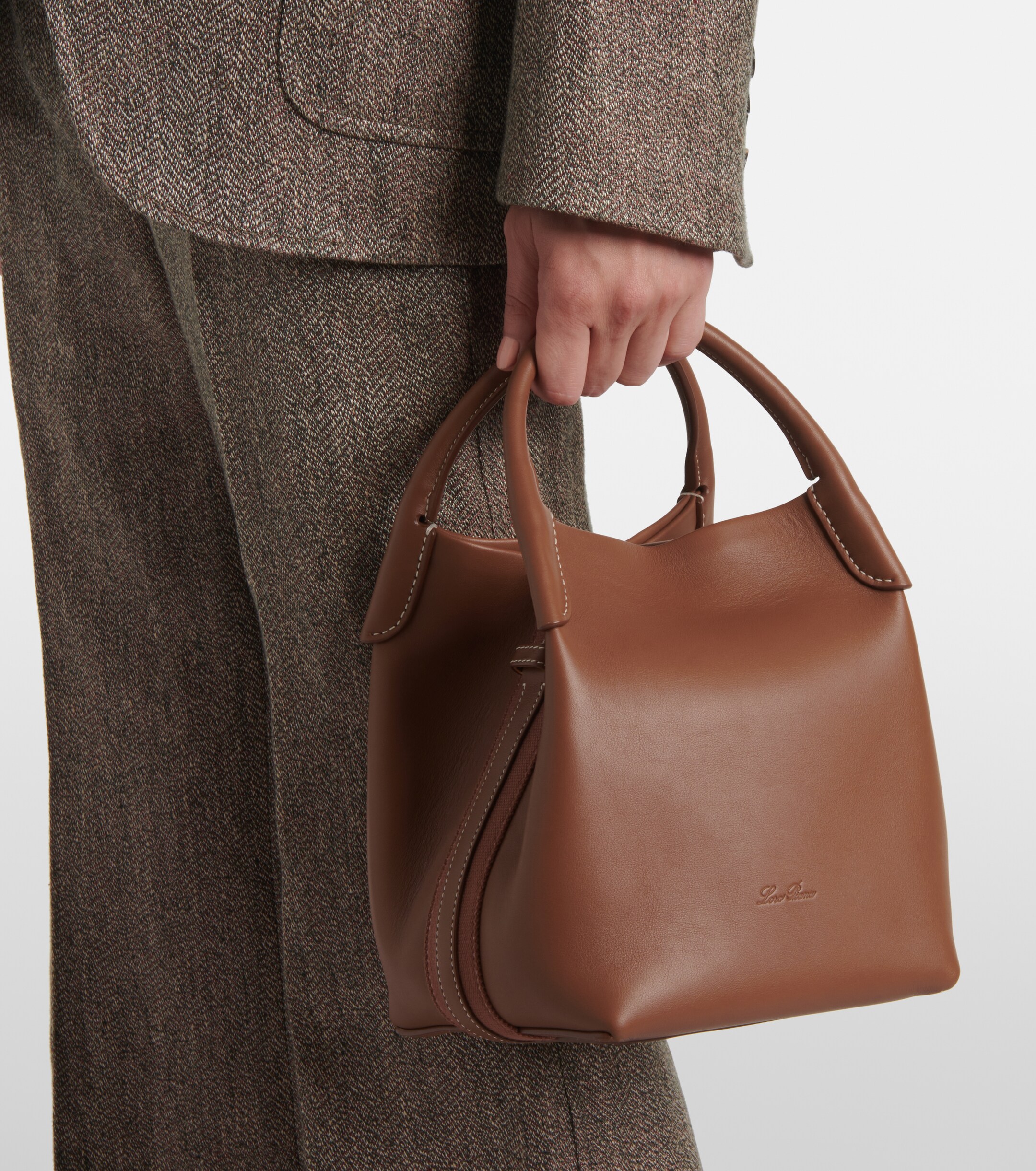 Loro Piana Bale Small leather tote bag