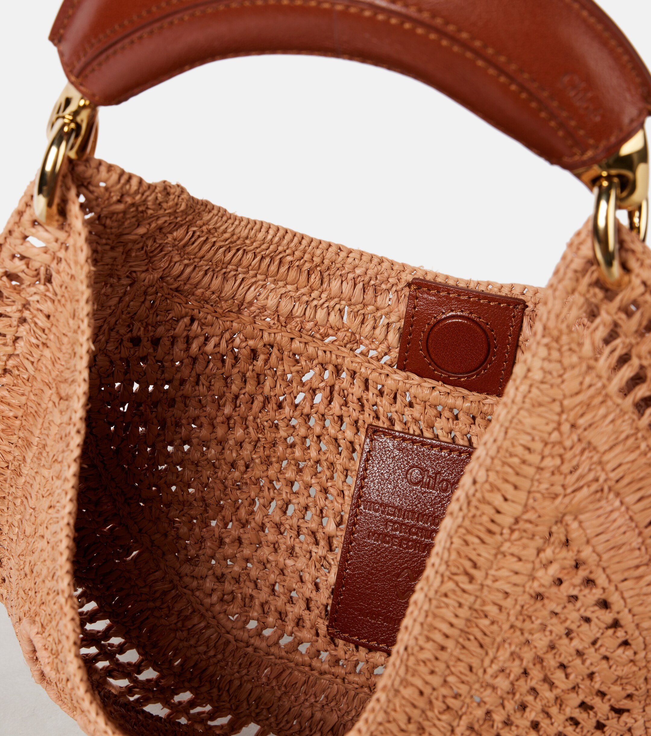 Chloé Summer Banana raffia-effect shoulder bag