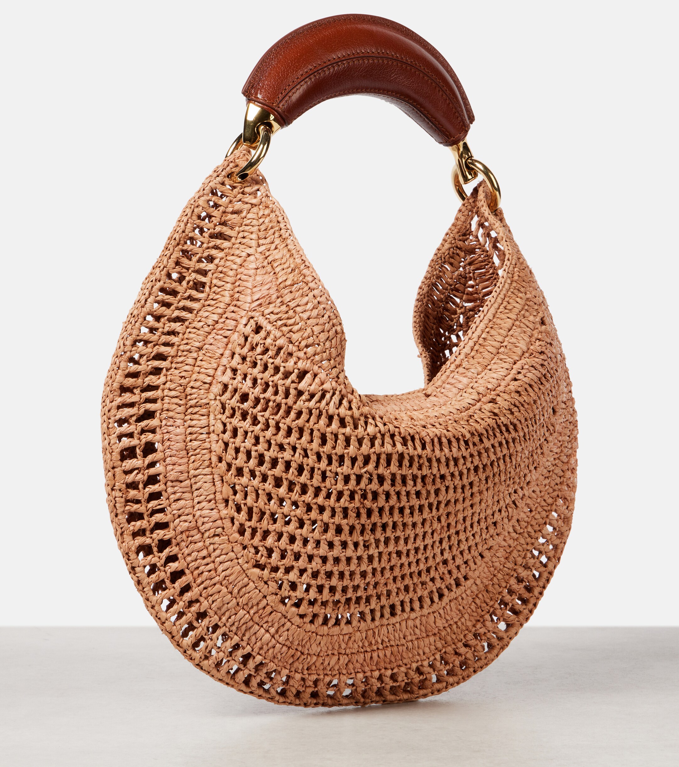Chloé Summer Banana raffia-effect shoulder bag